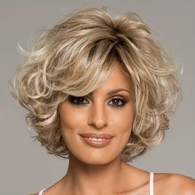 10-Inch Chic Short Curly Wig with Side Bangs - Natural Look, Easy to Style, Lightweight for Everyday Elegance