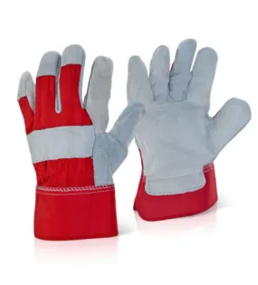 100 Pair Canadian Leather Rigger Work Gloves - Red