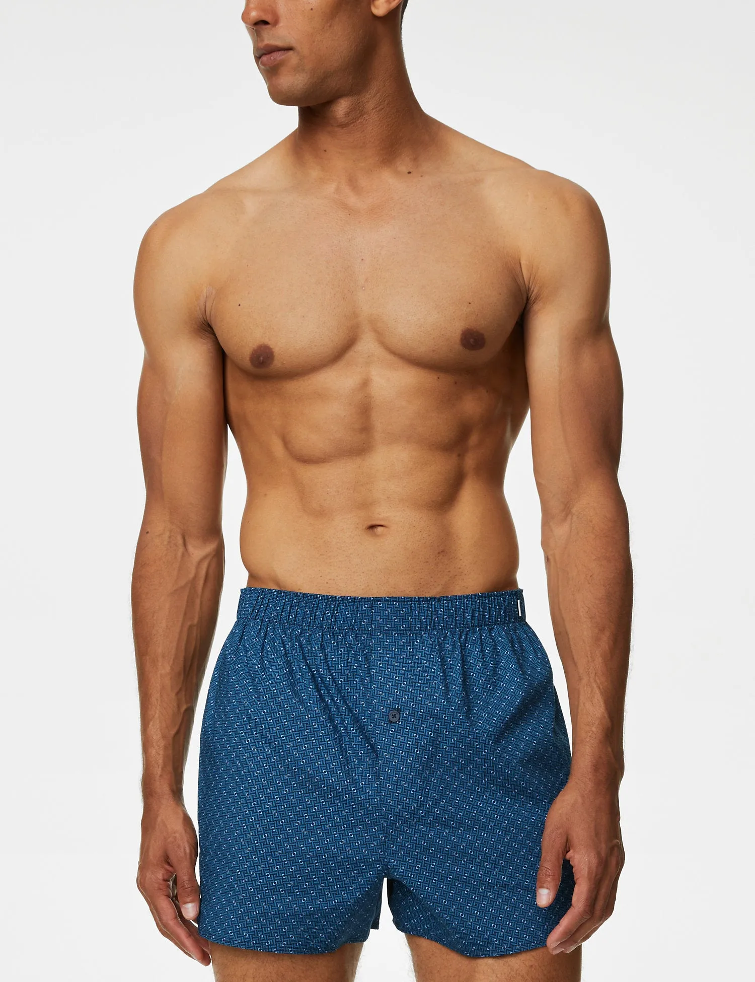 3pk Supima Cotton rich Geometric Boxers