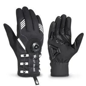 A Pair WEST BIKING Cycling Breathable Self-locking Gloves with Buckle, Size: M(Anti-light Type)