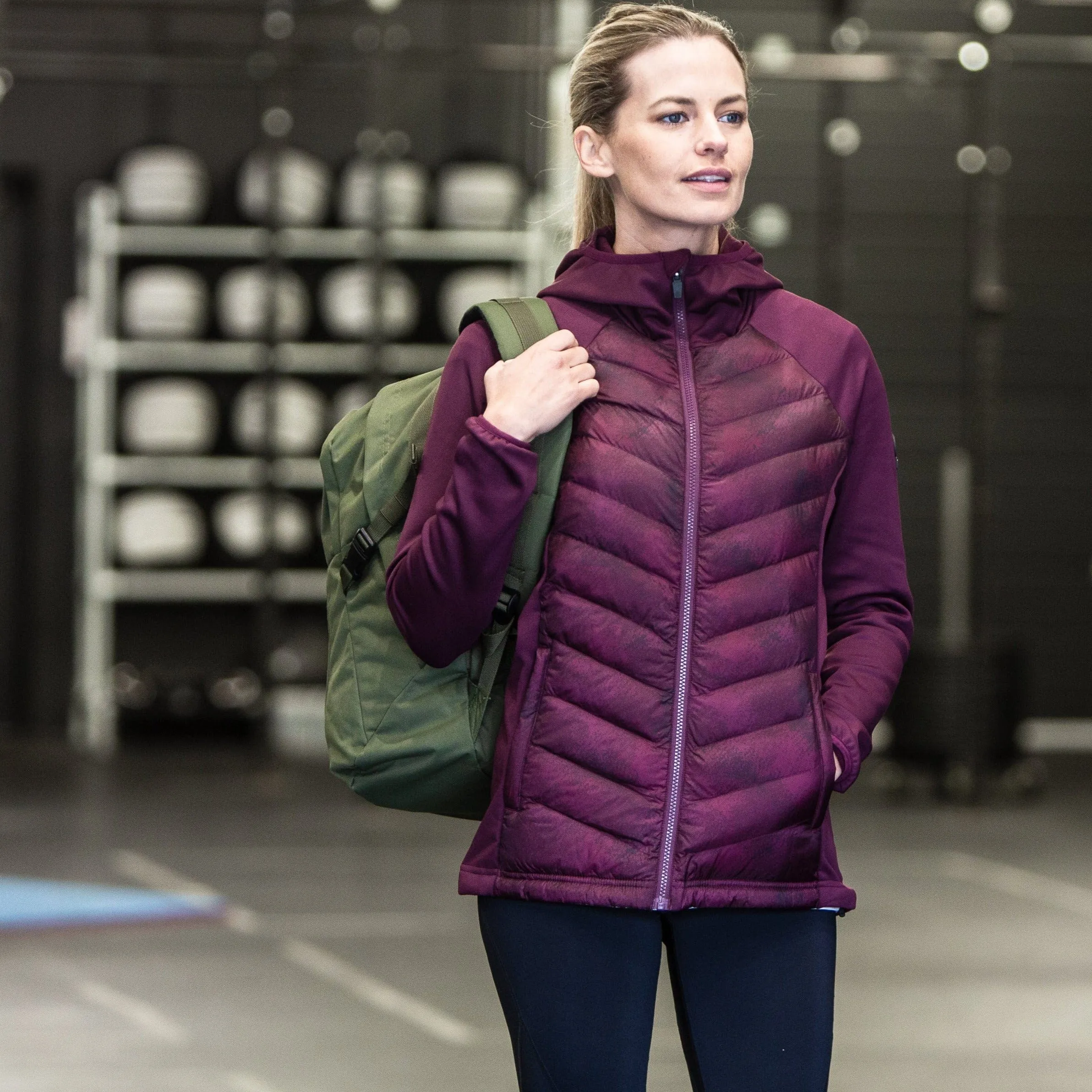 Adwell Womens Insulated Hybrid Jacket - Dark Purple