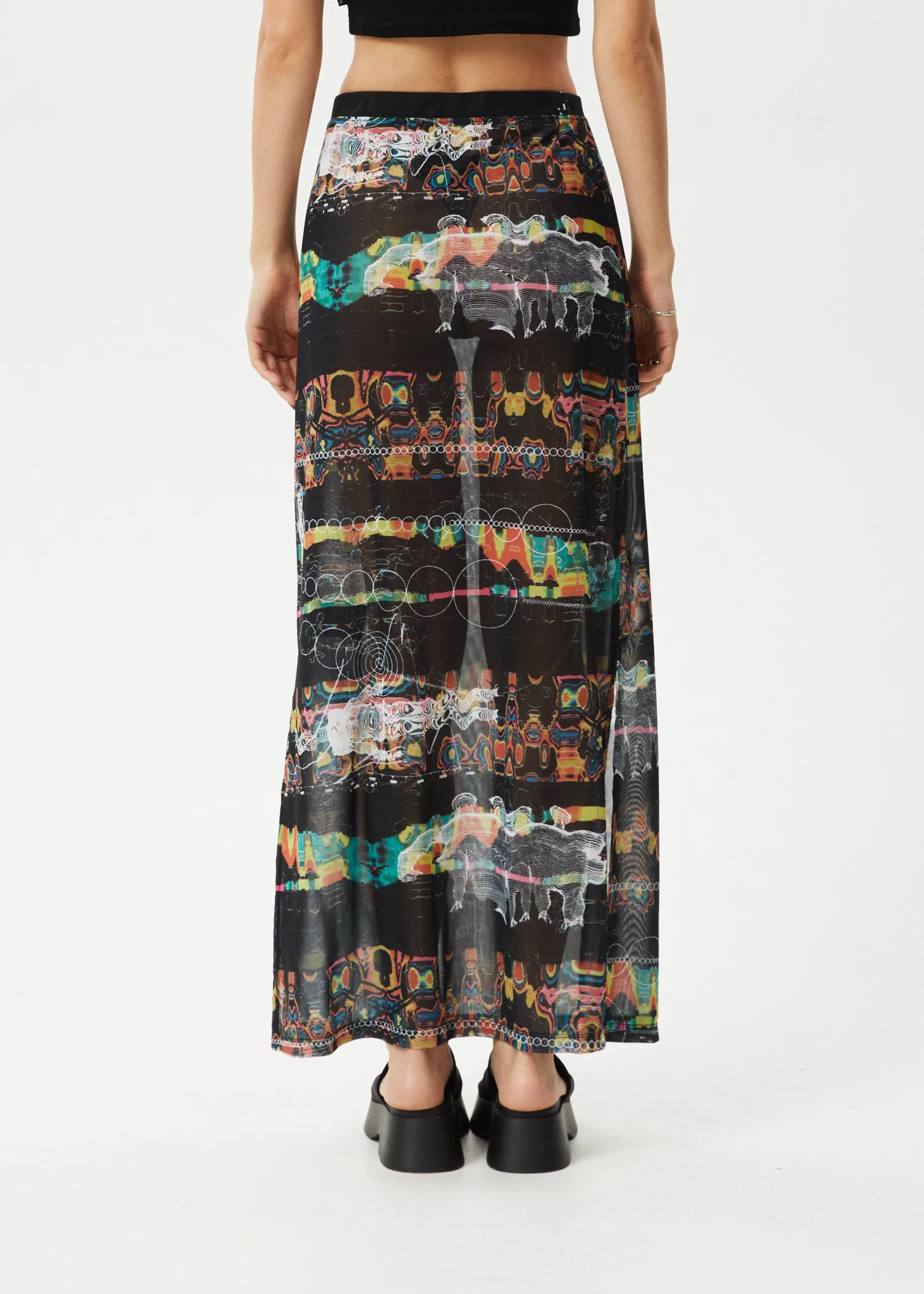 AFENDS Womens Astral - Sheer Maxi Skirt - Black