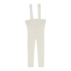 Analogie By Lil Legs Knit Suspender Leggings Cream