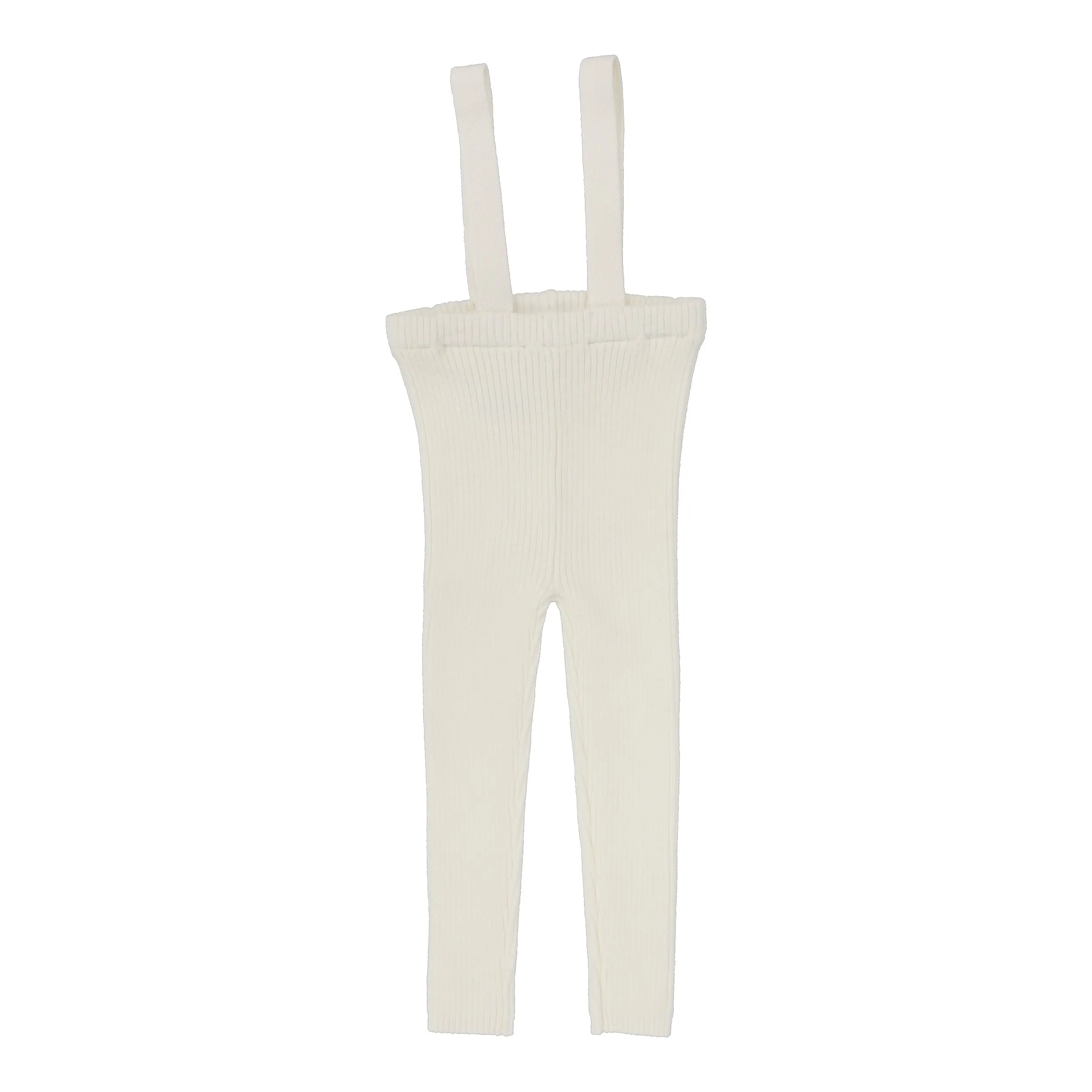 Analogie By Lil Legs Knit Suspender Leggings Cream