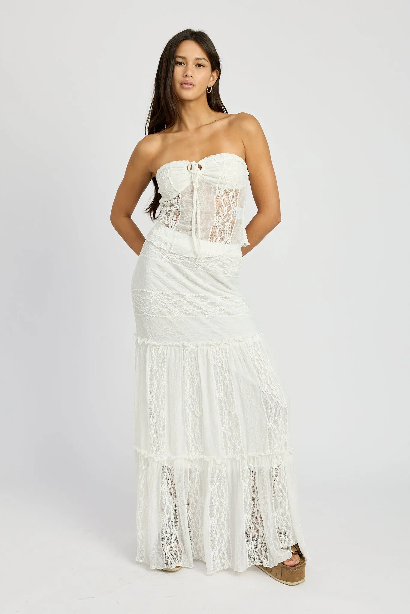 Angelic Drift Maxi Skirt Ivory