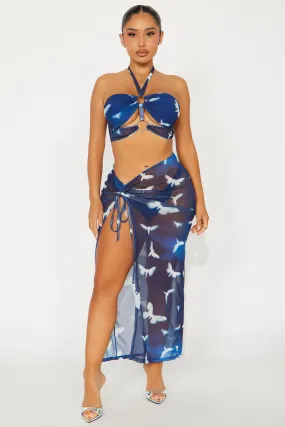 Azura 3 Piece Bikini Set - Navy/combo