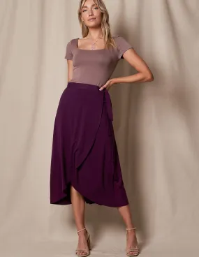 Bamboo / Organic Cotton Wrap Skirt - Plum