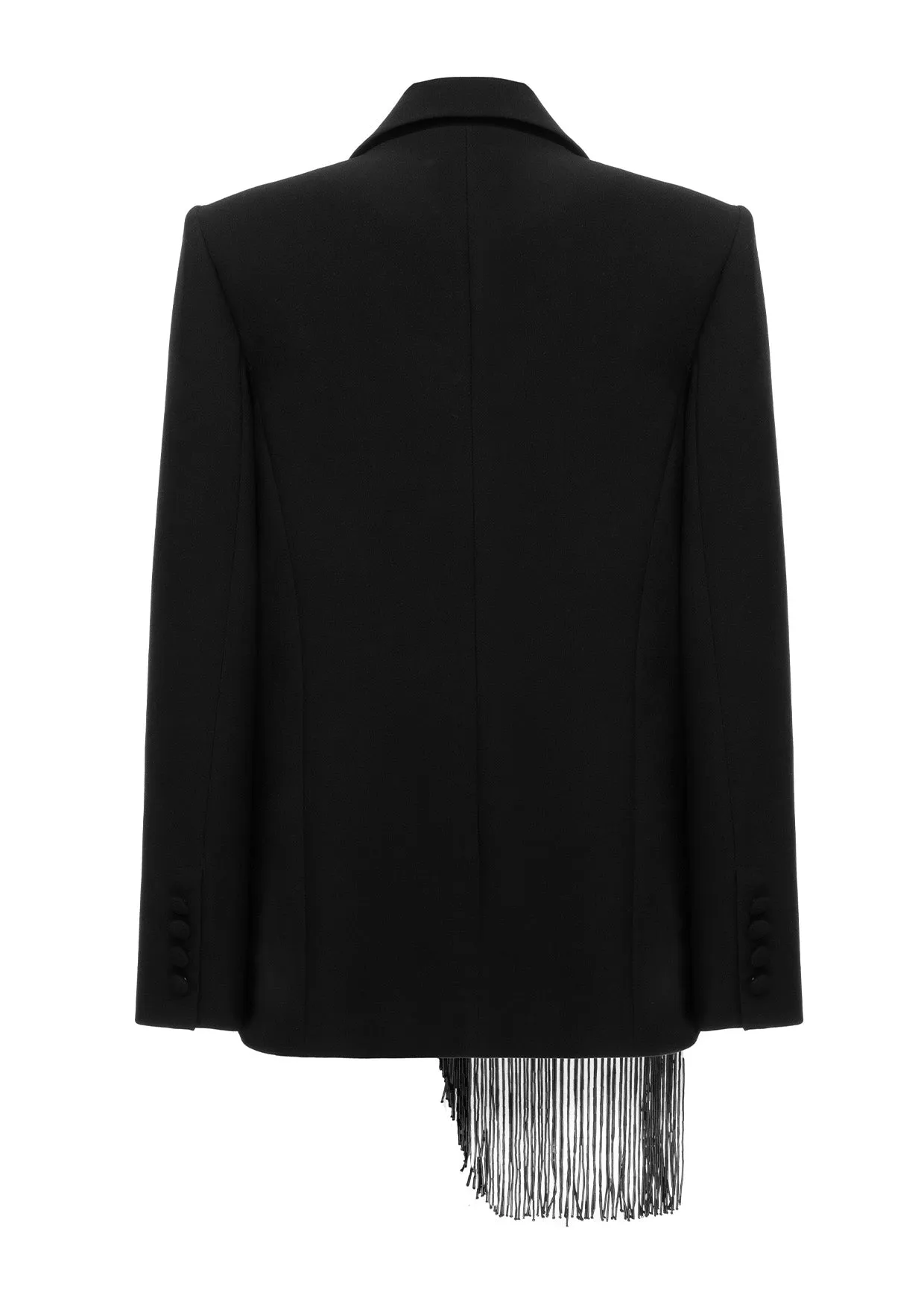 Beaded Fringe Cotton-Mix Jacket