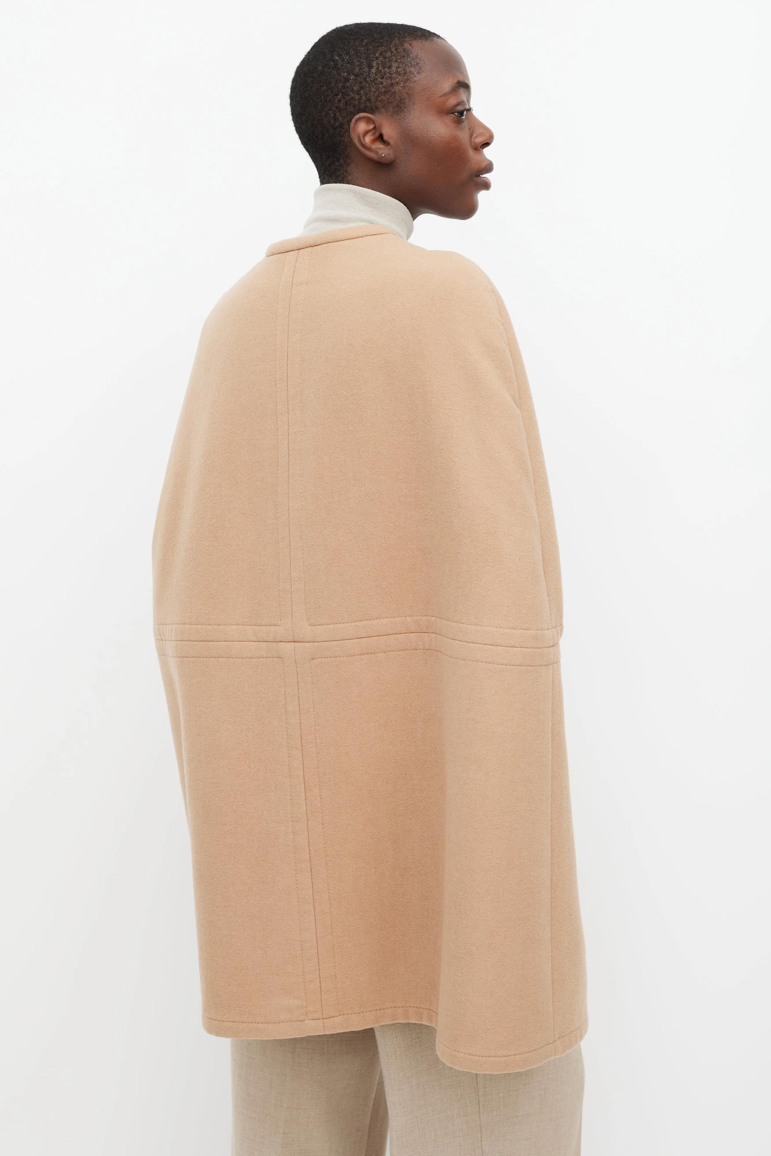 Beige Wool Cape