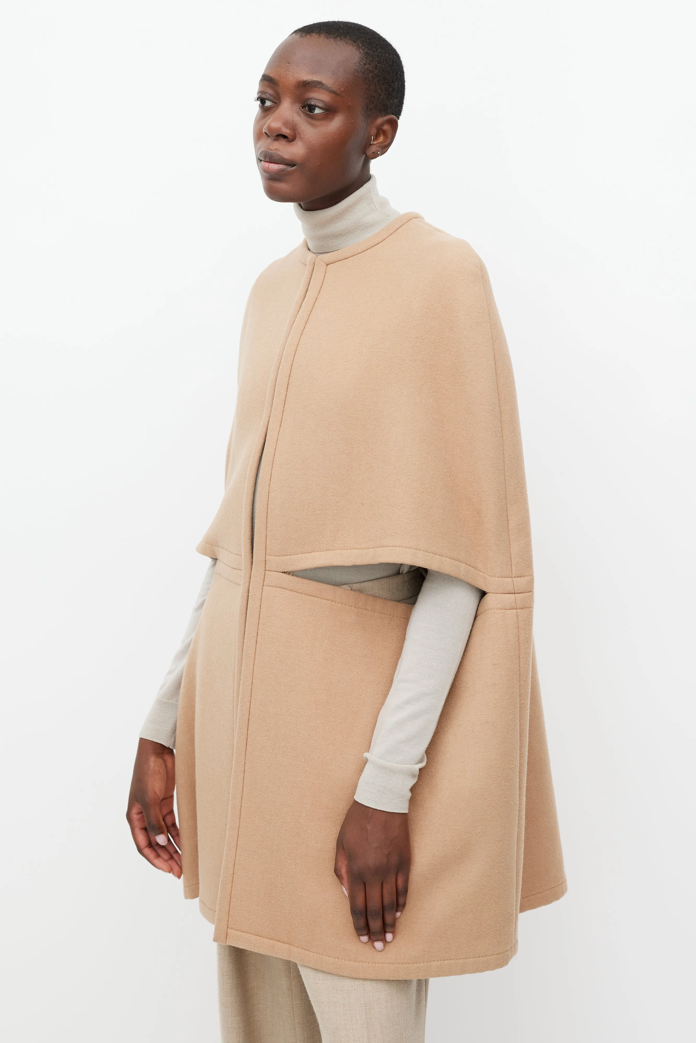 Beige Wool Cape