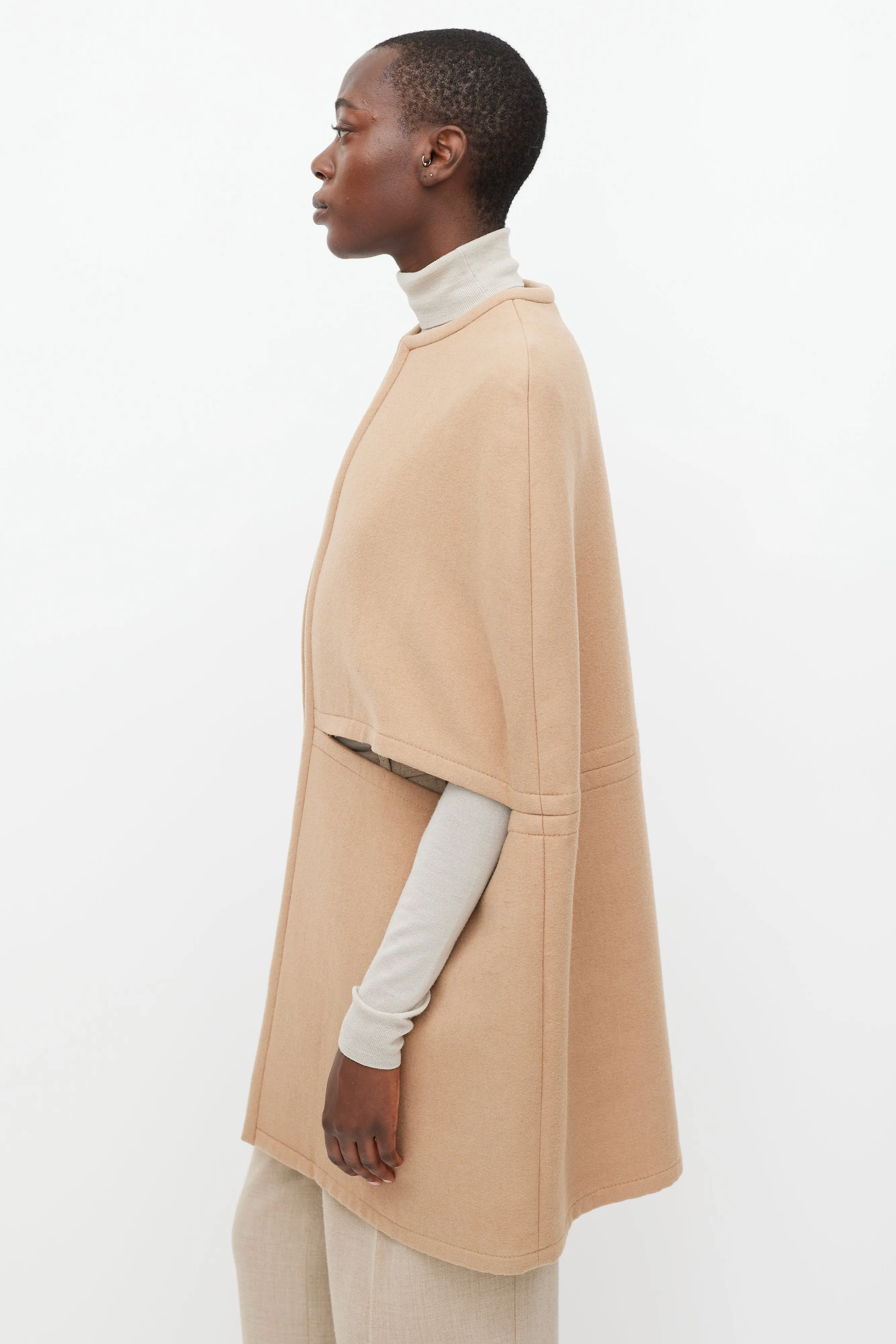 Beige Wool Cape