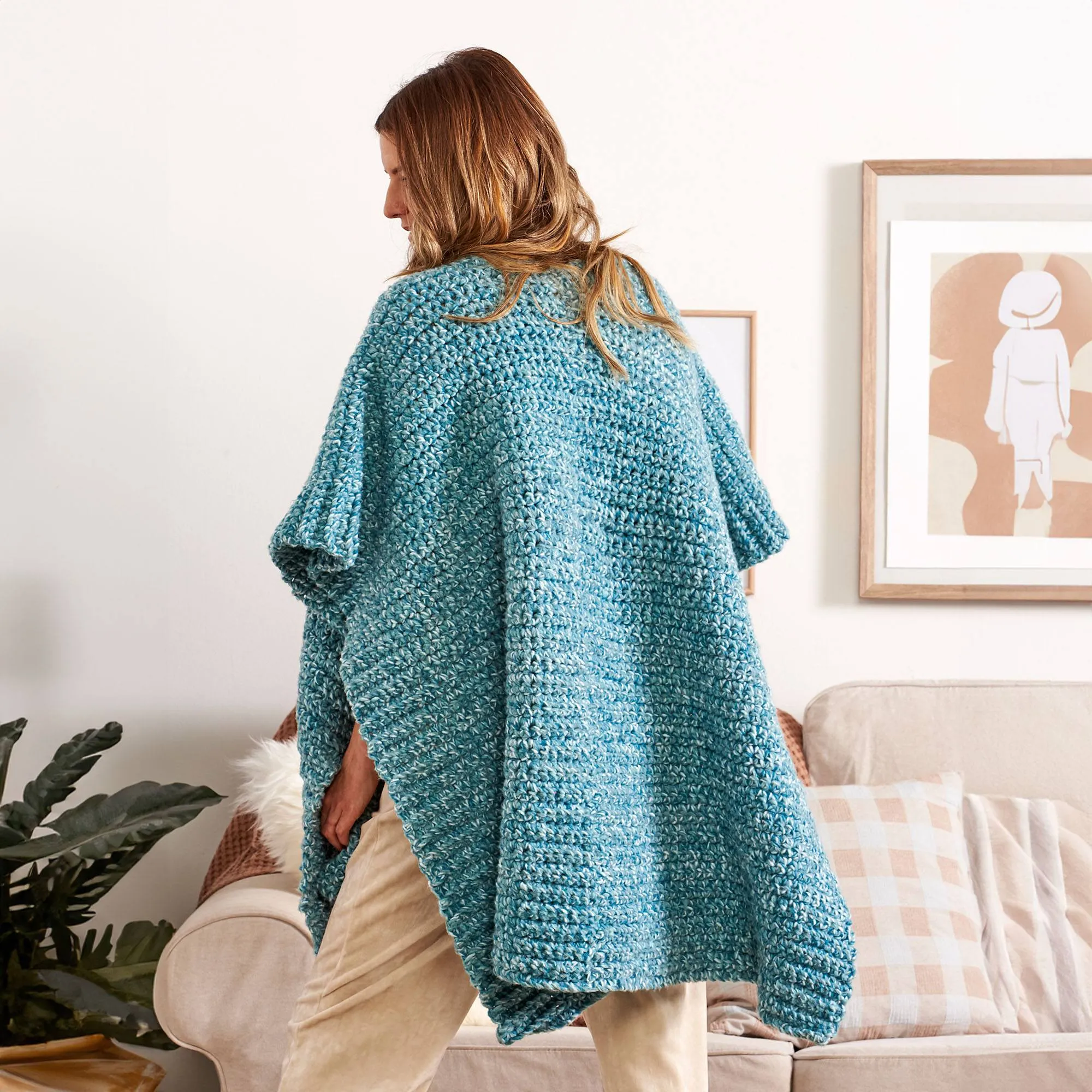 Bernat Fuzzy Flannel Crochet Wrap