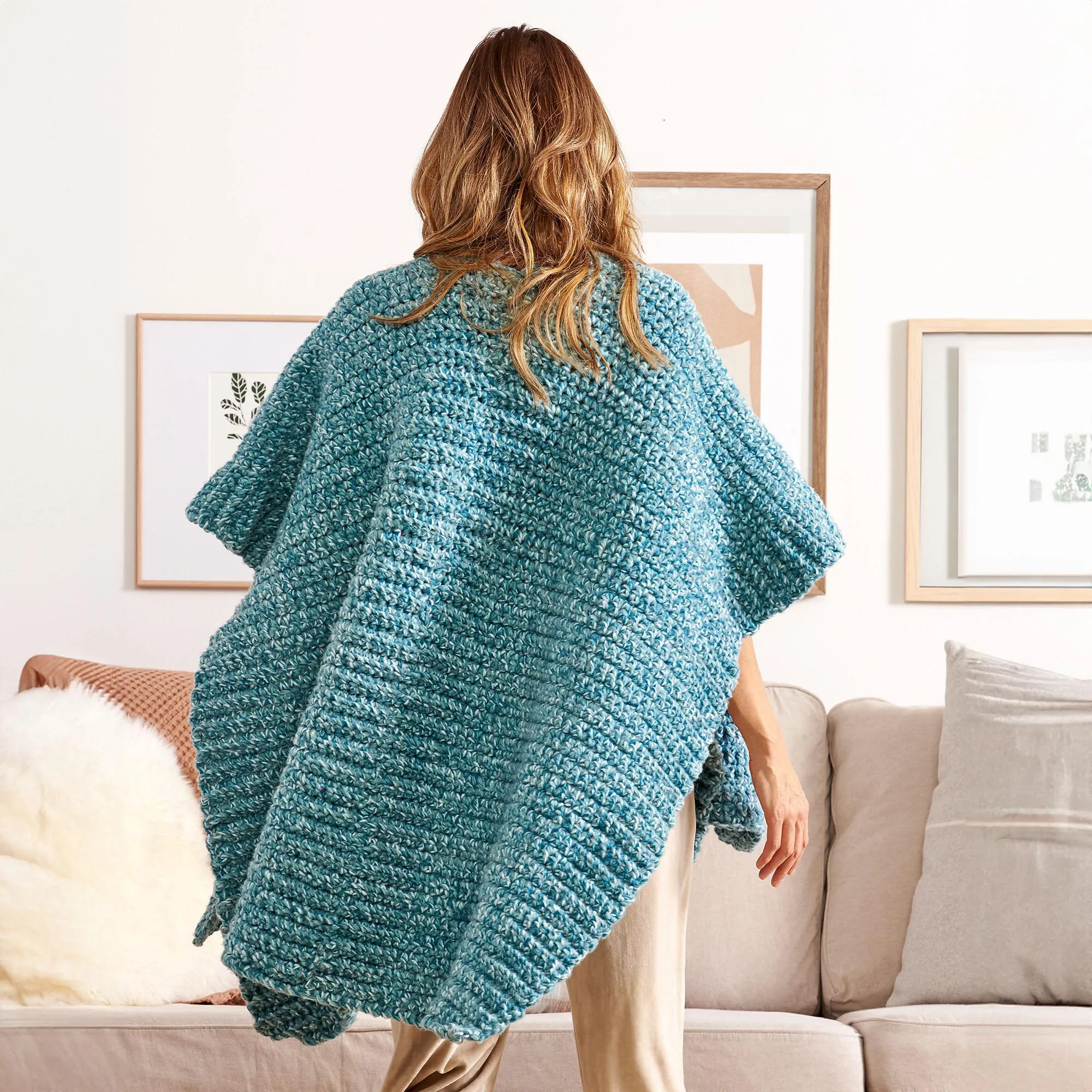 Bernat Fuzzy Flannel Crochet Wrap