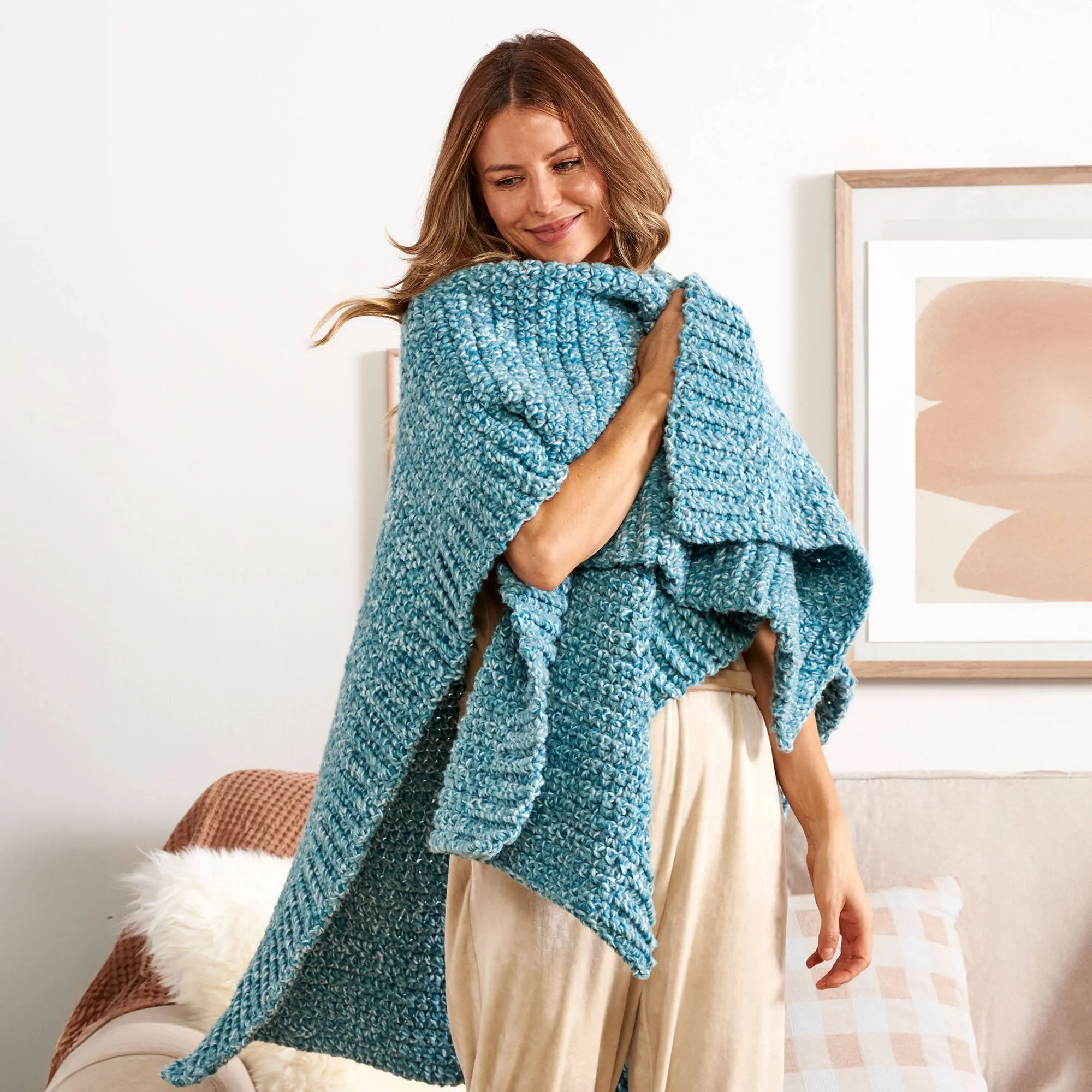 Bernat Fuzzy Flannel Crochet Wrap