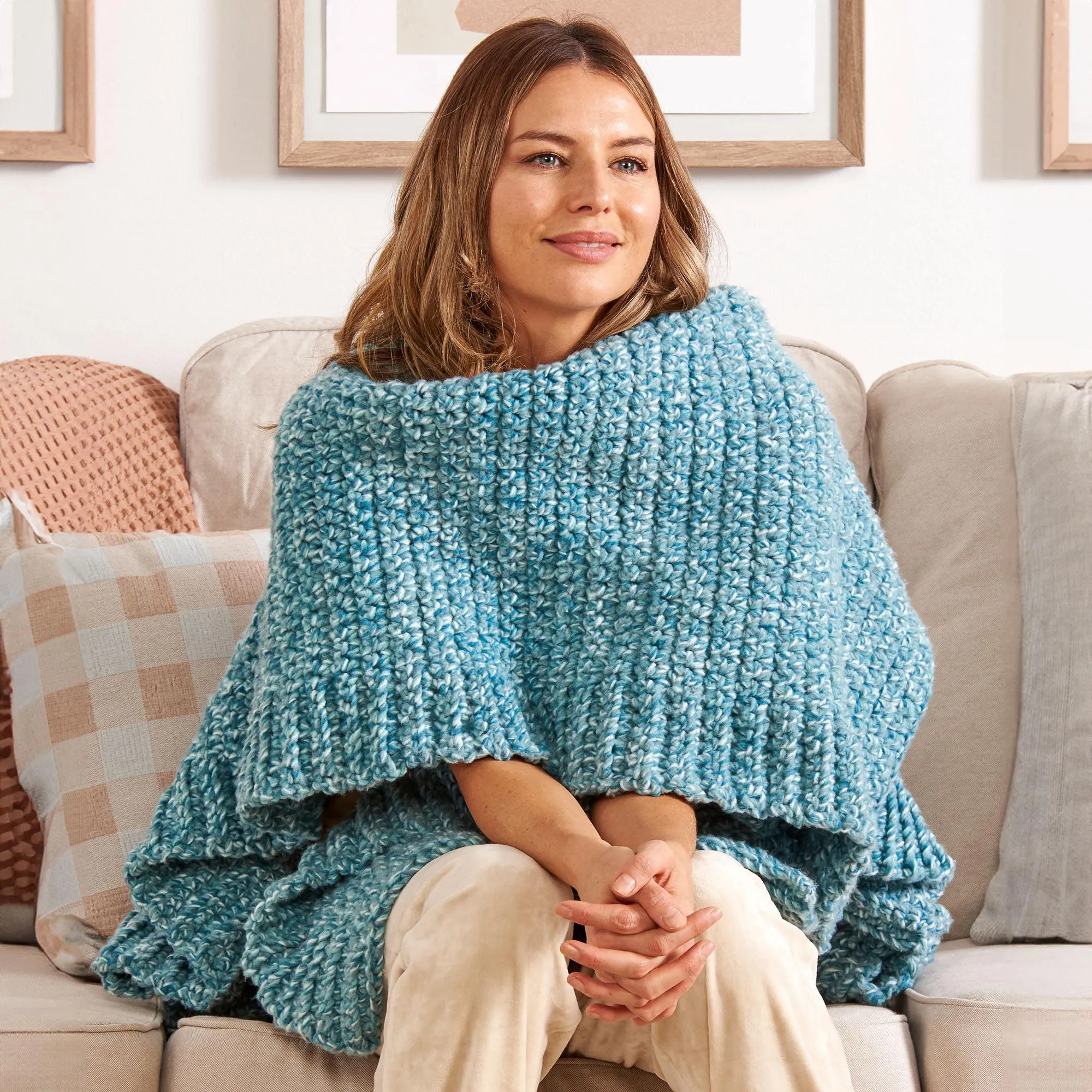 Bernat Fuzzy Flannel Crochet Wrap