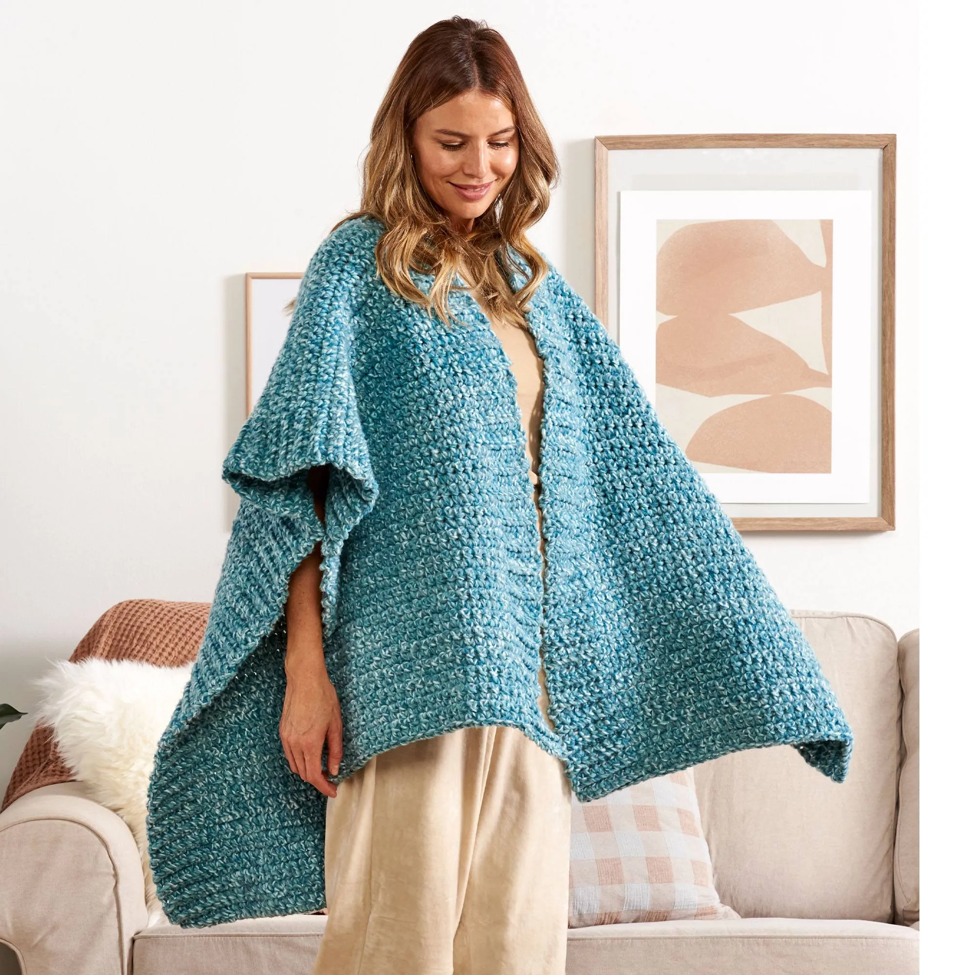 Bernat Fuzzy Flannel Crochet Wrap