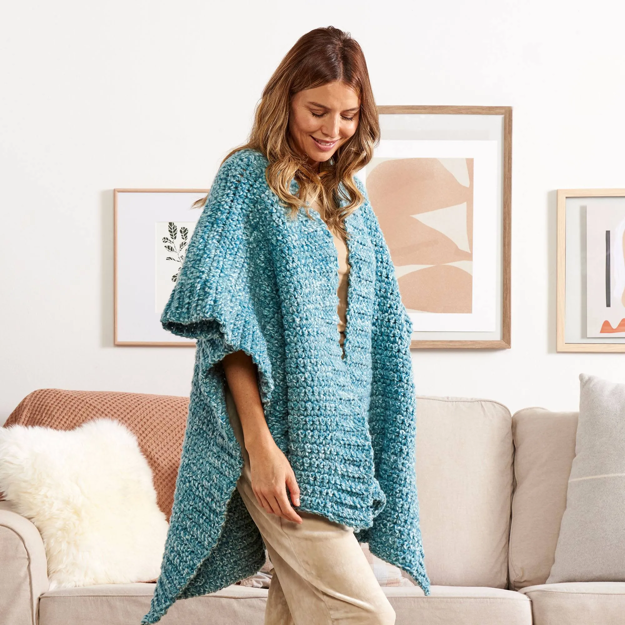 Bernat Fuzzy Flannel Crochet Wrap