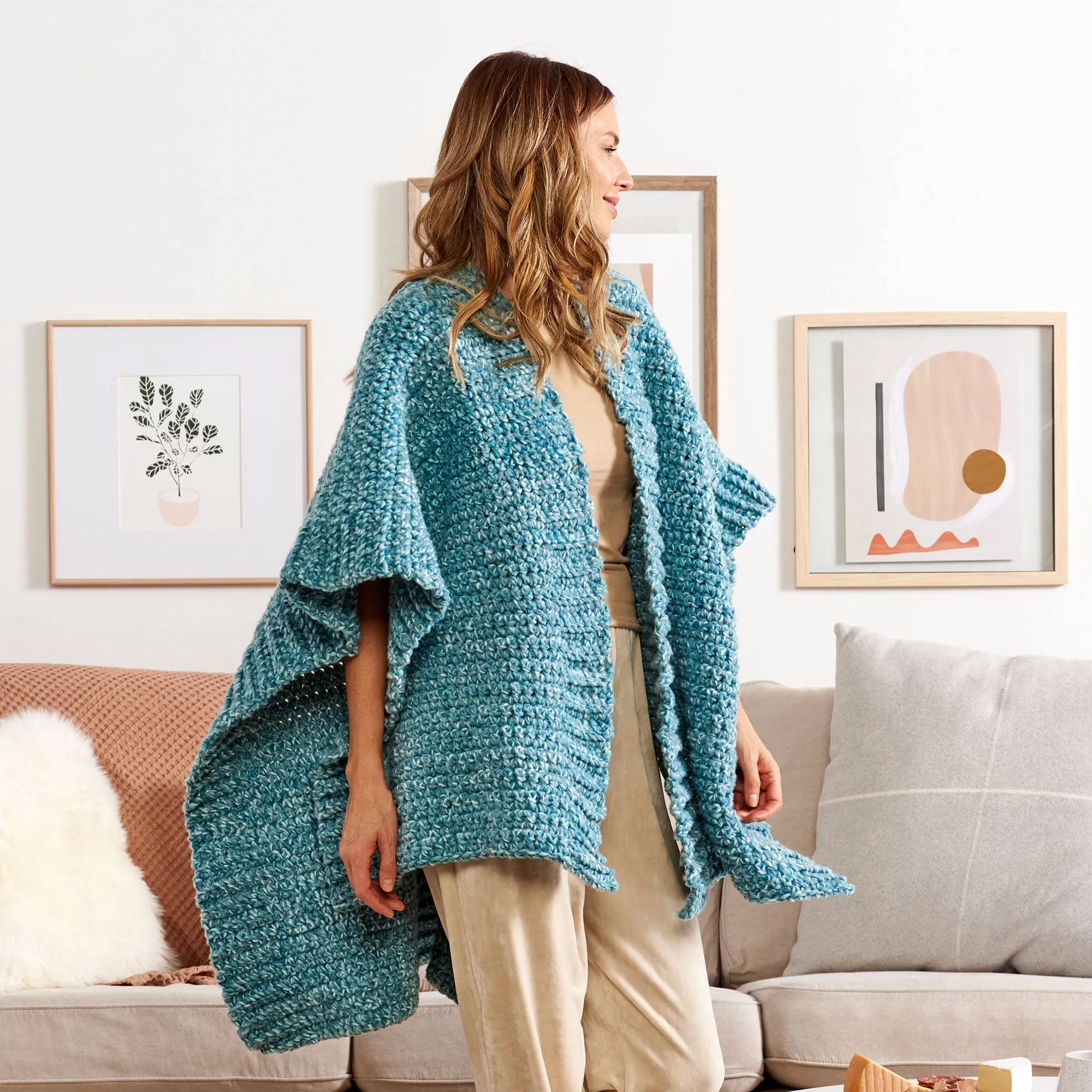 Bernat Fuzzy Flannel Crochet Wrap