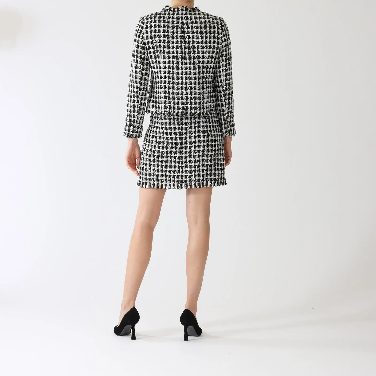 Black & White Malani Tweed Bouclé Jacket