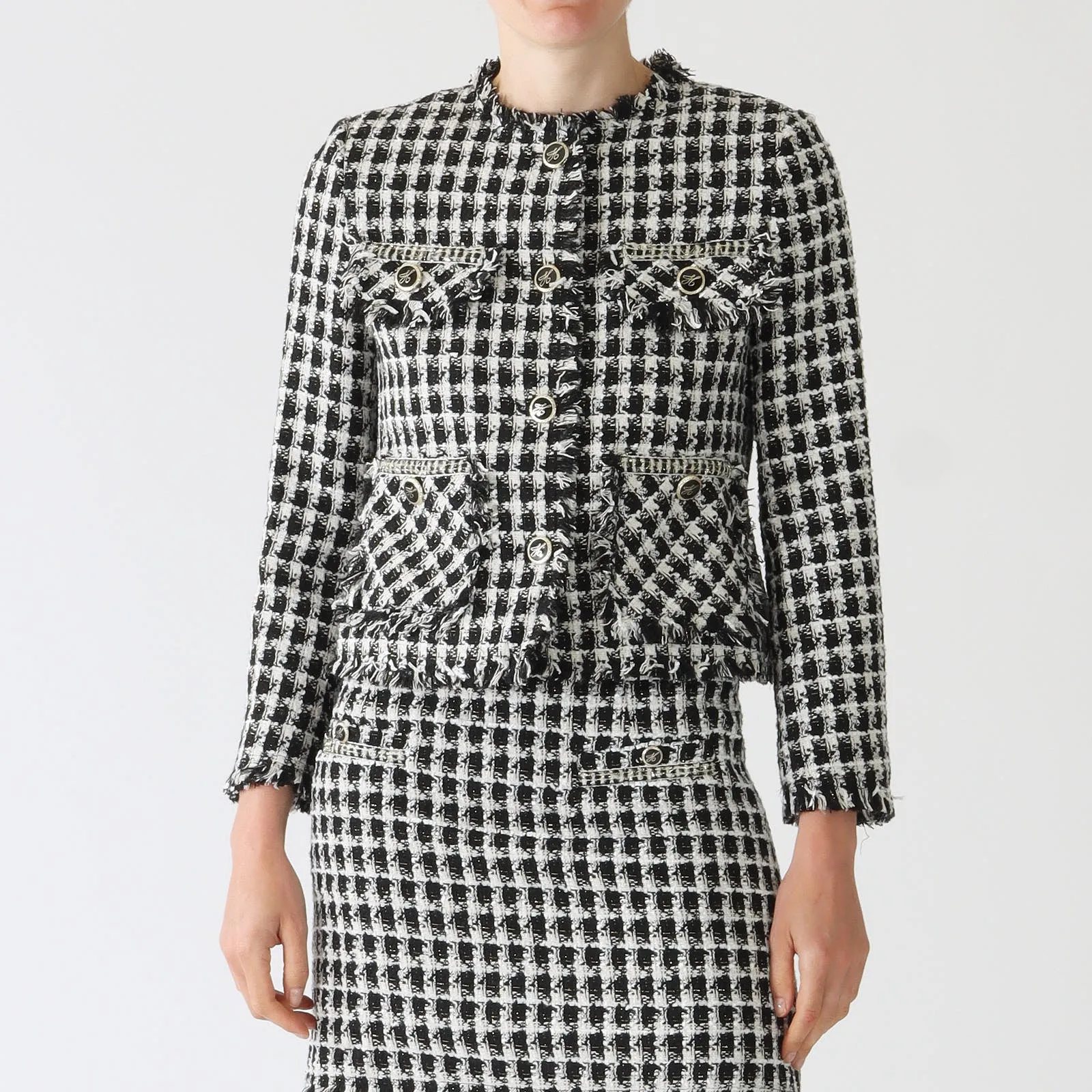 Black & White Malani Tweed Bouclé Jacket