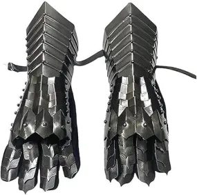 Black Medieval Nazgul Wearable Gloves Set Pair Armour Battle Steel Armor Gauntlets Gift For Him, Men Gifts Costume Fathers Gift Christmas