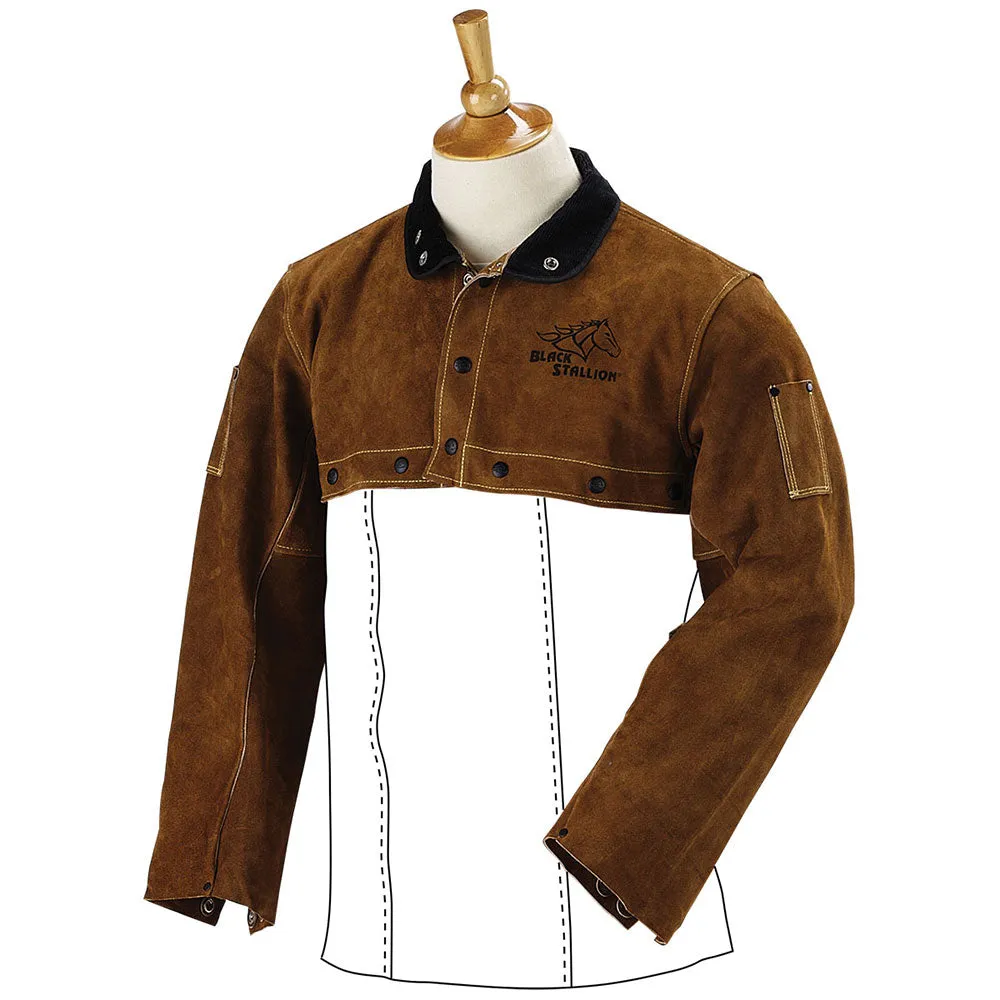 Black Stallion 21CS-L Side Split Cowhide Leather Welding Cape Sleeve, Large