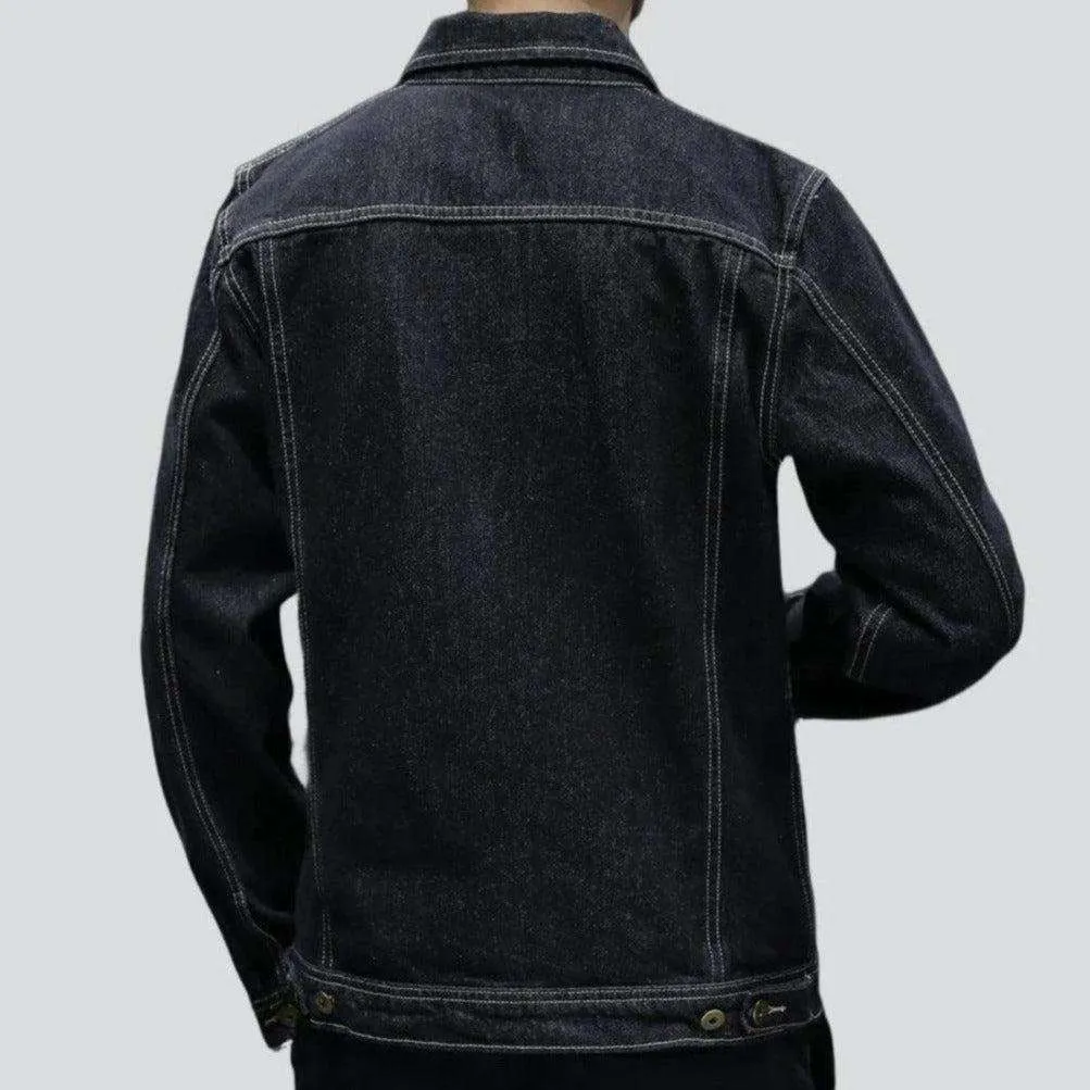 Black trucker men denim jacket