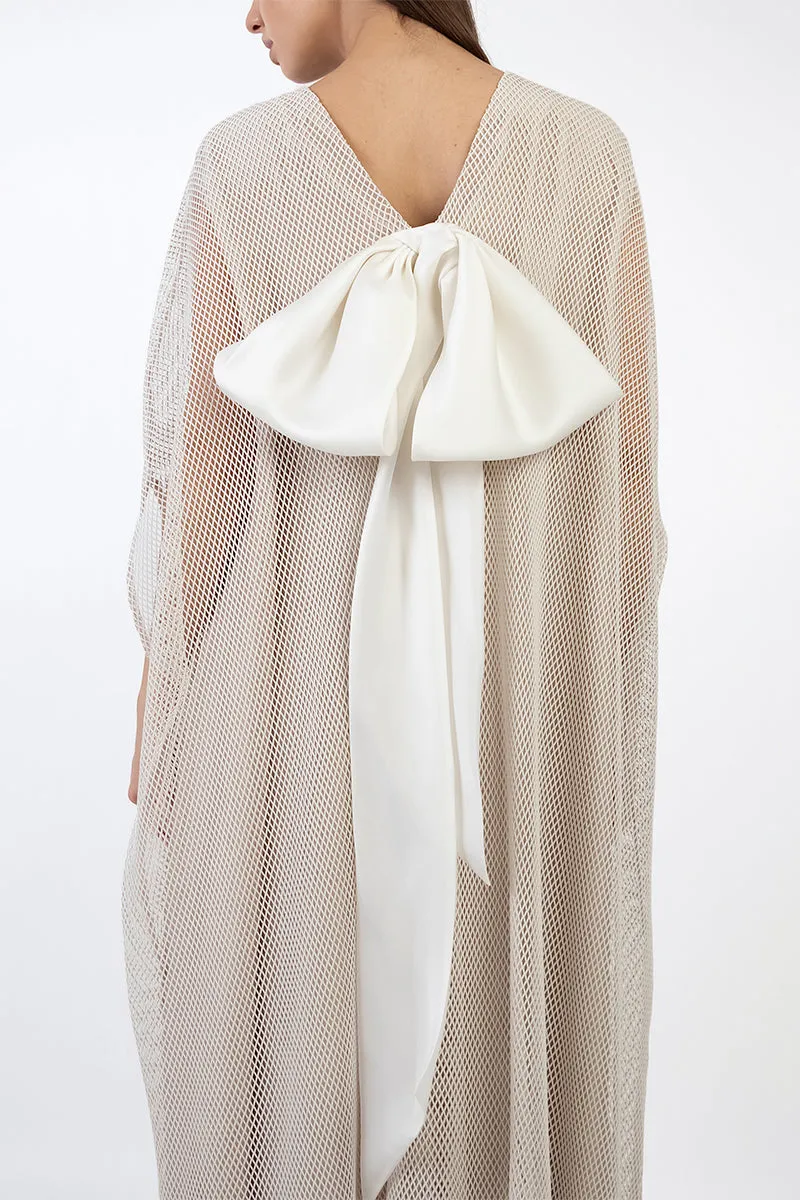 BOW CAPE IN BEIGE