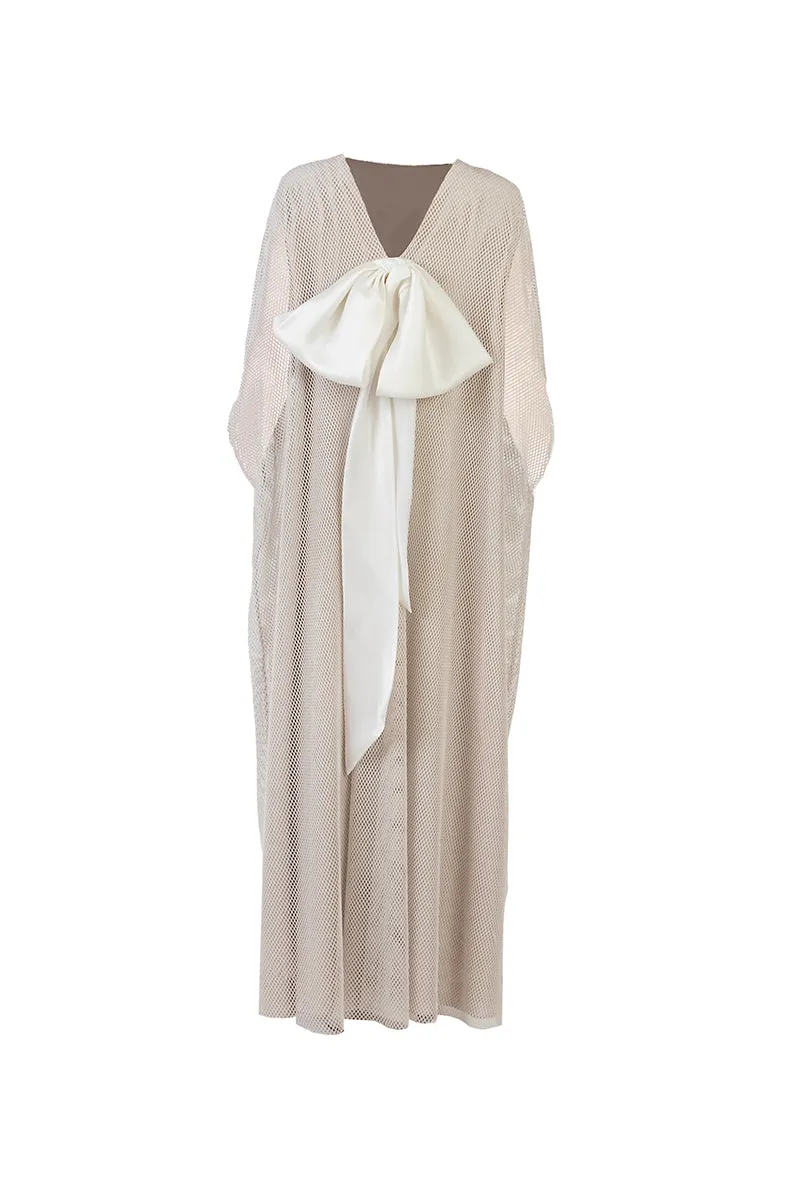 BOW CAPE IN BEIGE