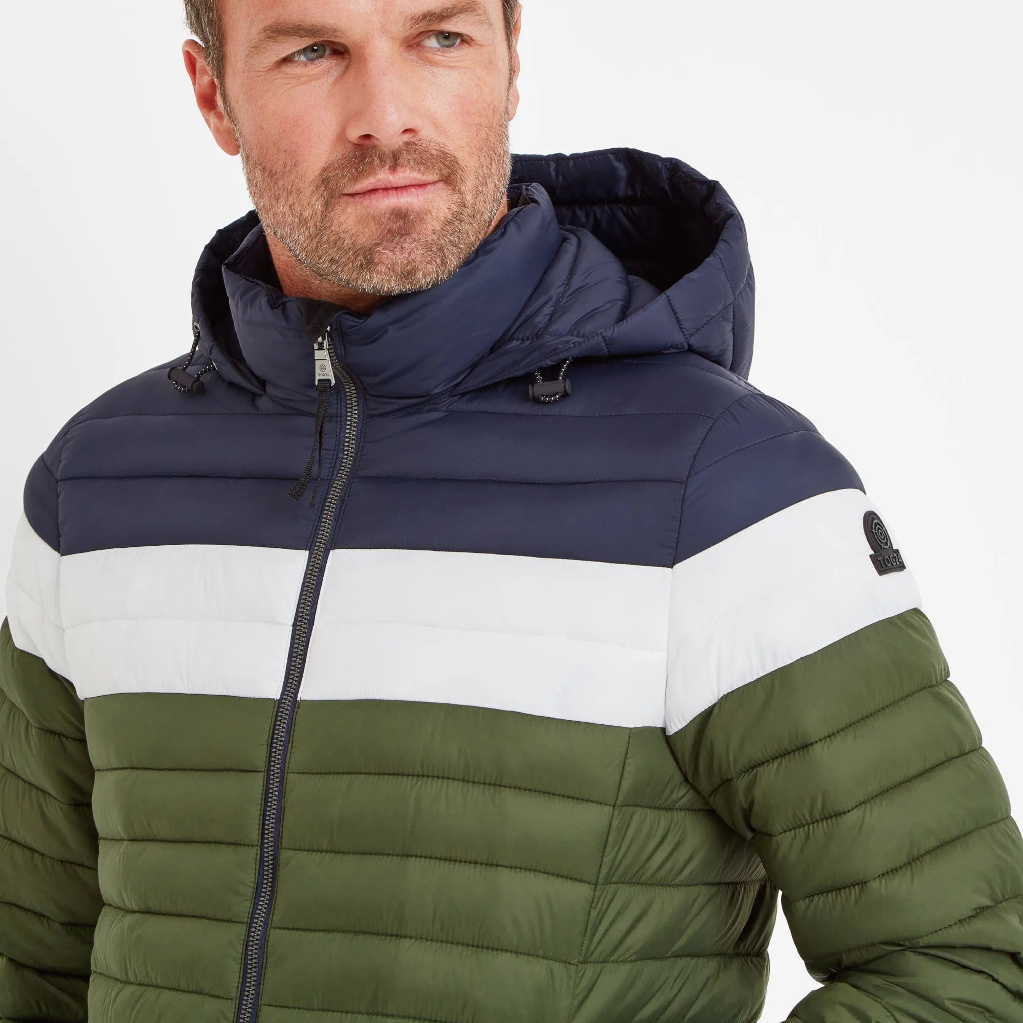 Bowburn Mens Padded Jacket - Khaki/Steel Blue