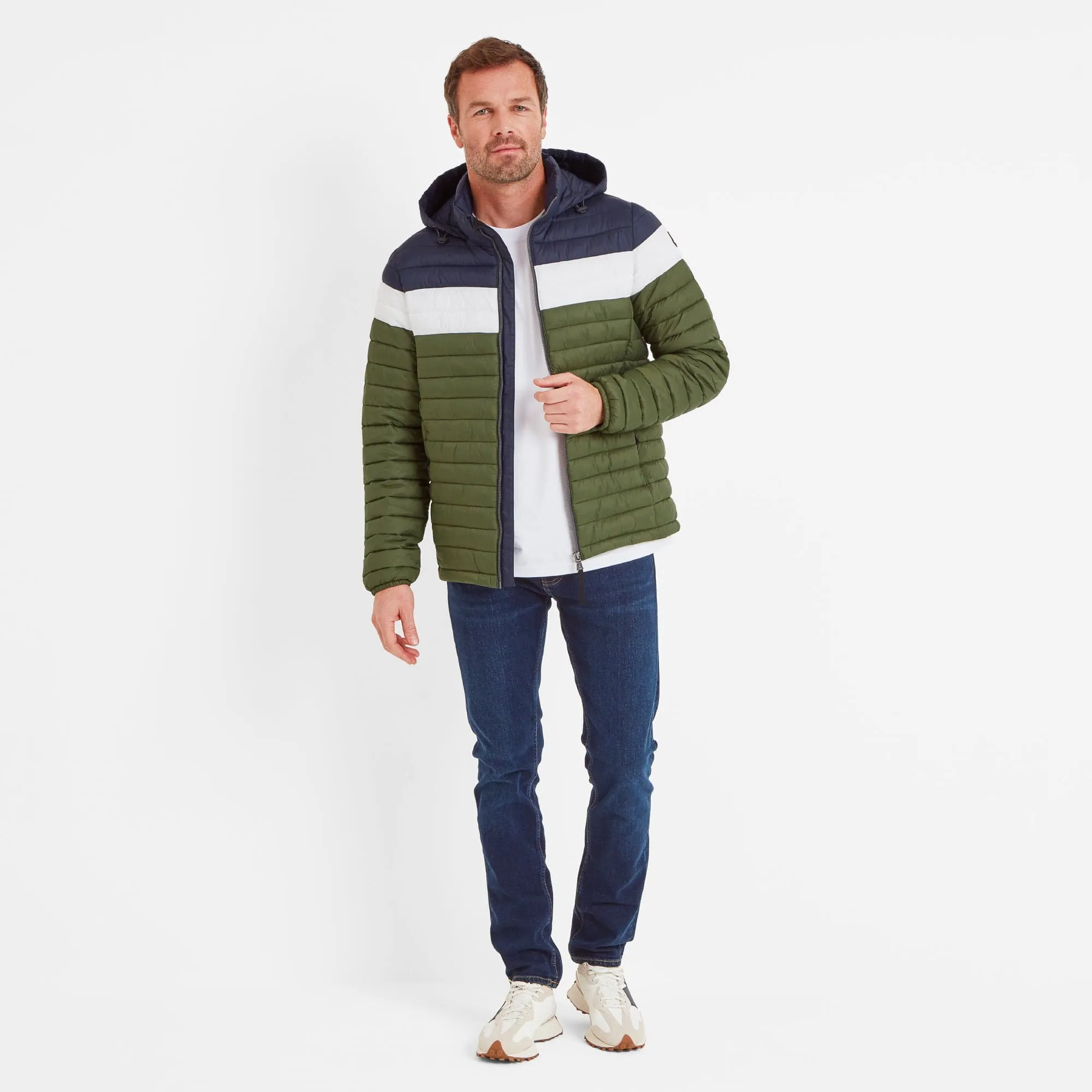 Bowburn Mens Padded Jacket - Khaki/Steel Blue