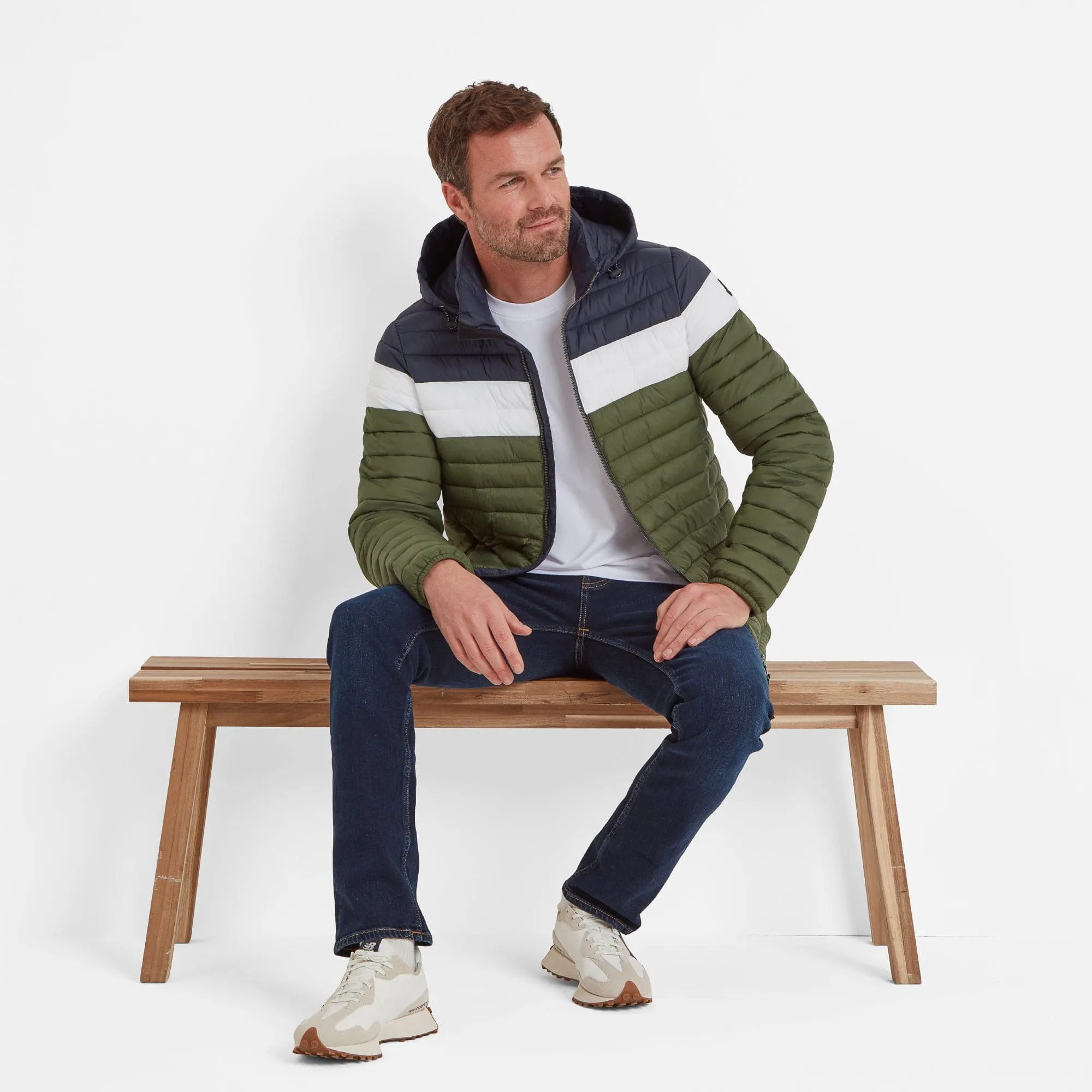 Bowburn Mens Padded Jacket - Khaki/Steel Blue