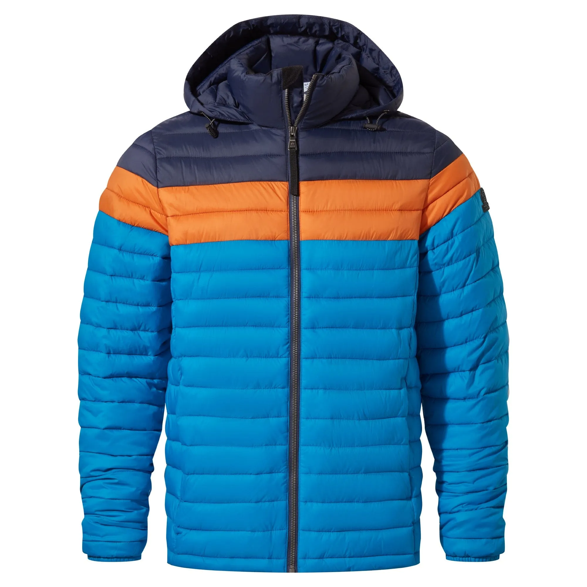 Bowburn Mens Padded Jacket - Peacock Blue/Dark Orange