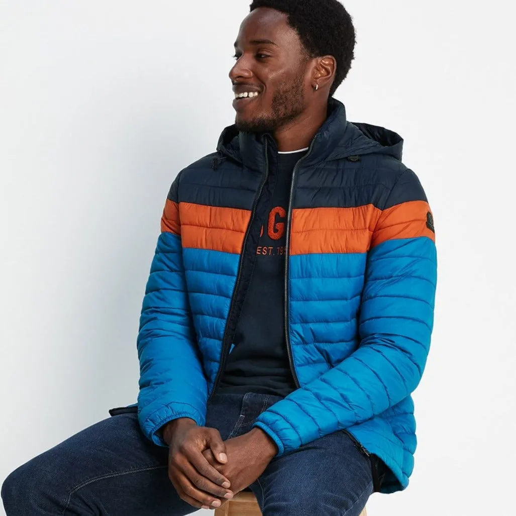 Bowburn Mens Padded Jacket - Peacock Blue/Dark Orange