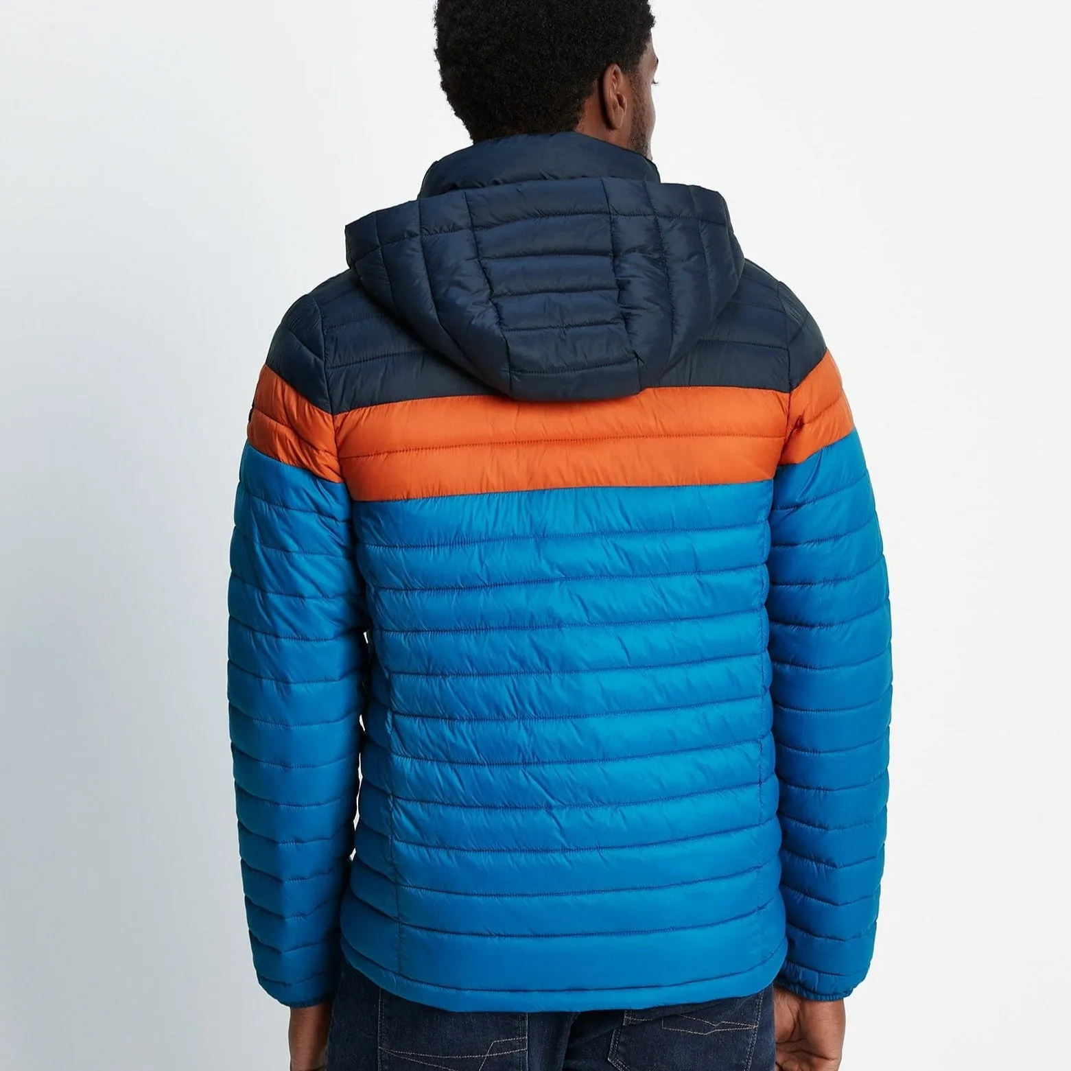 Bowburn Mens Padded Jacket - Peacock Blue/Dark Orange