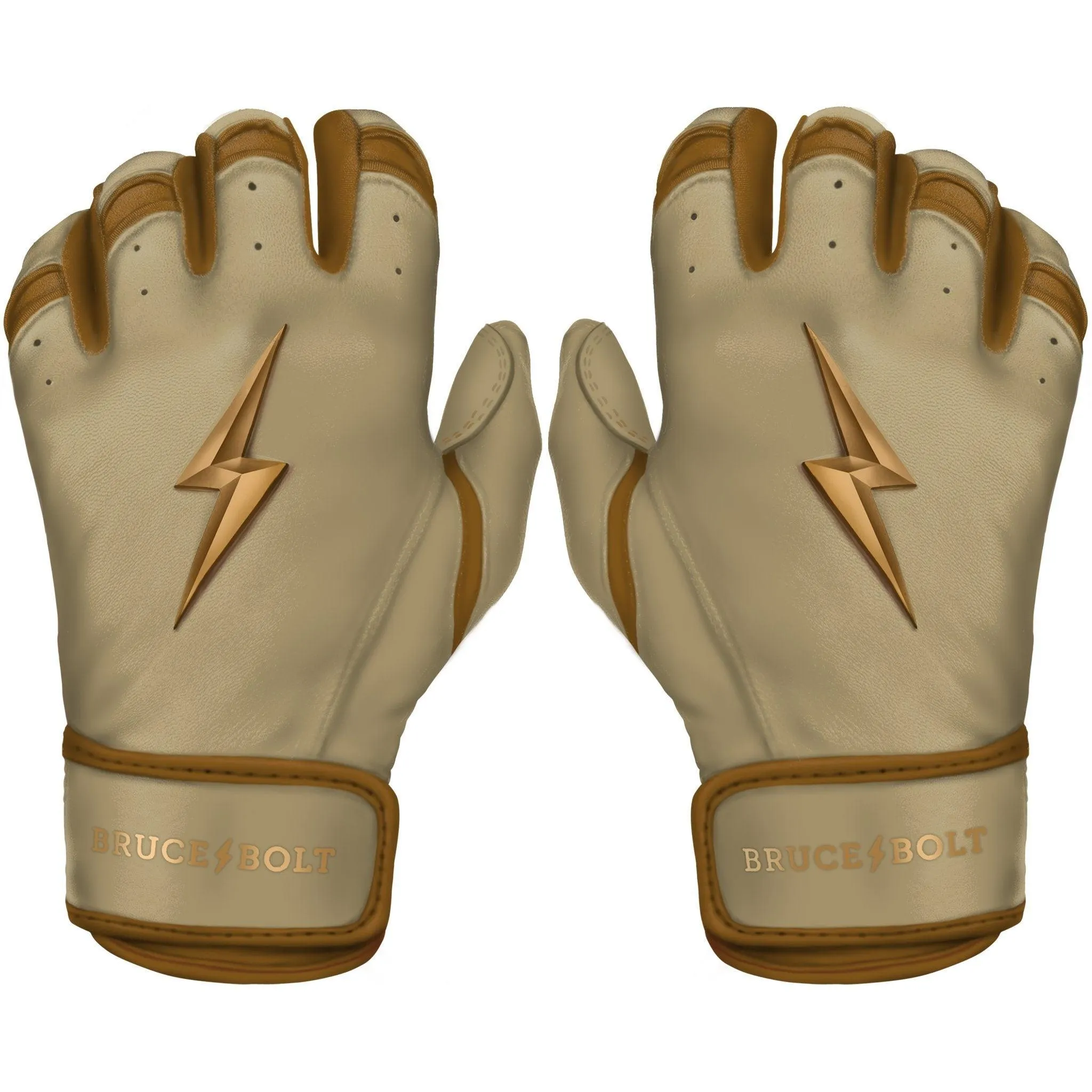 Bruce Bolt PREMIUM PRO Gold Series Batting Gloves: Short Cuff