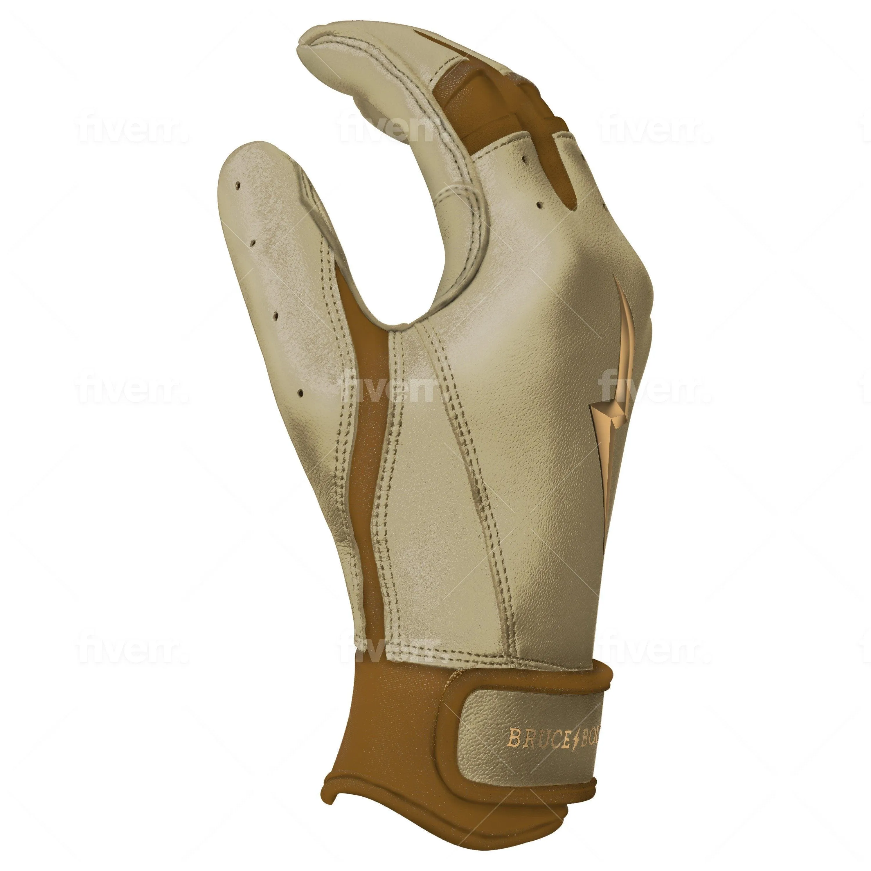 Bruce Bolt PREMIUM PRO Gold Series Batting Gloves: Short Cuff