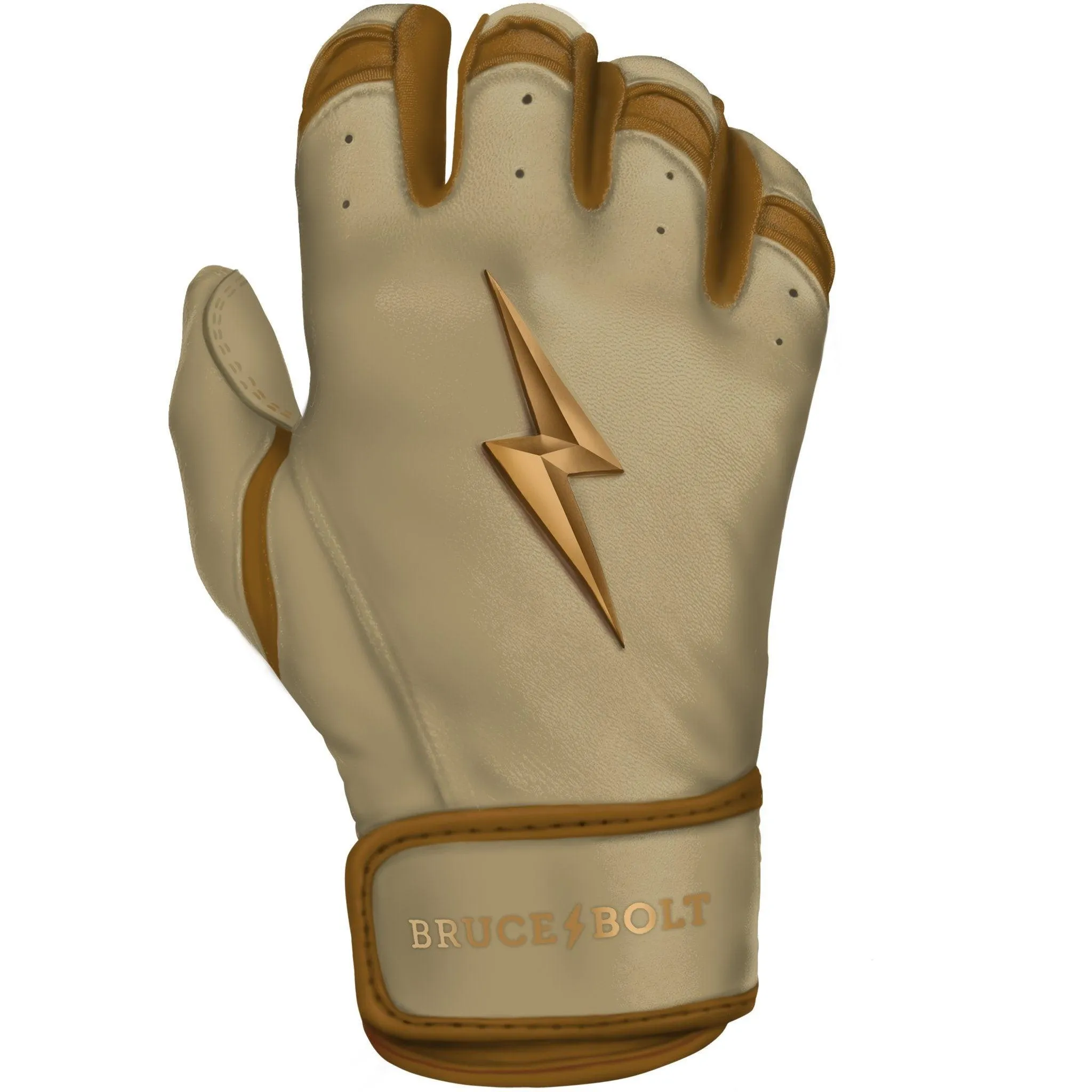 Bruce Bolt PREMIUM PRO Gold Series Batting Gloves: Short Cuff