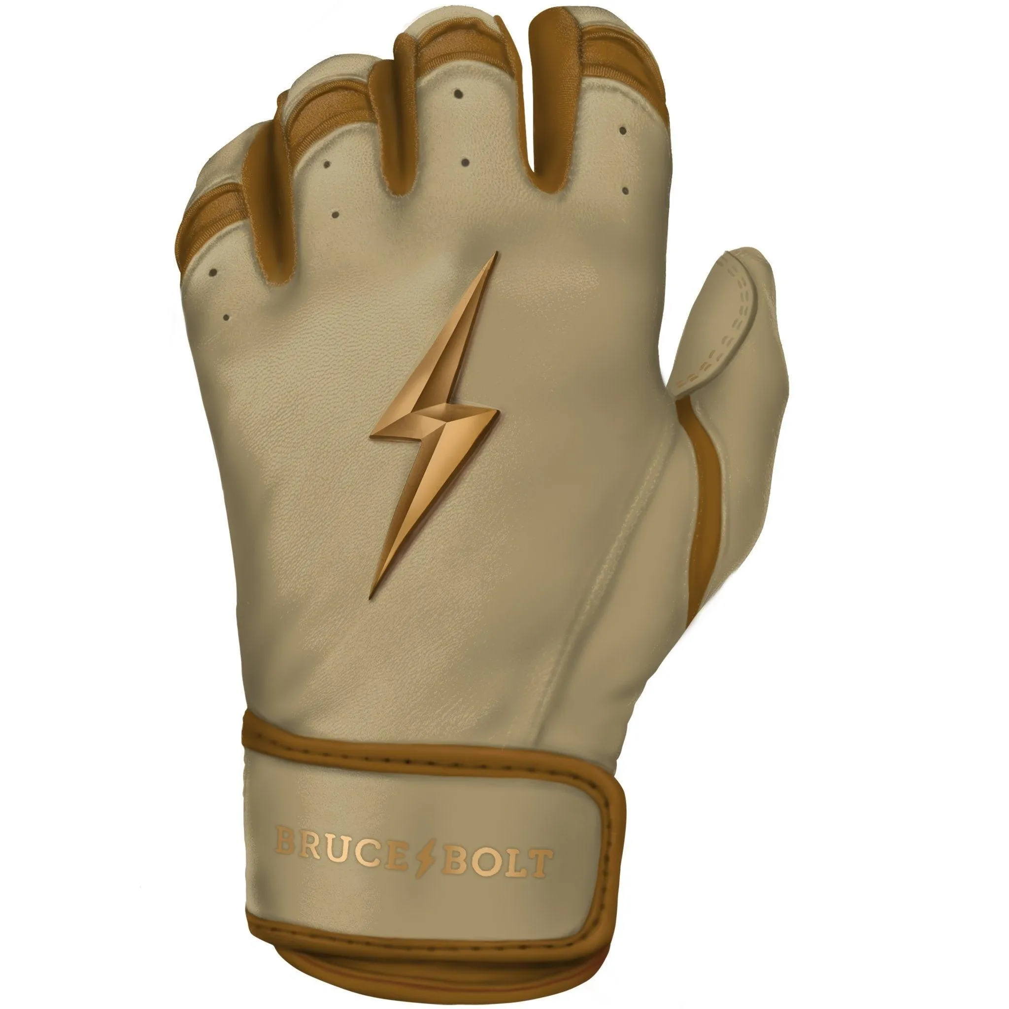 Bruce Bolt PREMIUM PRO Gold Series Batting Gloves: Short Cuff