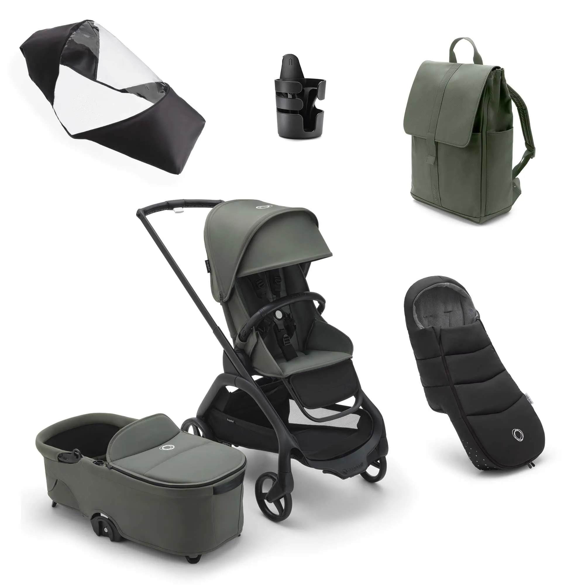 Bugaboo Dragonfly Complete Bundle - Black/Forest Green