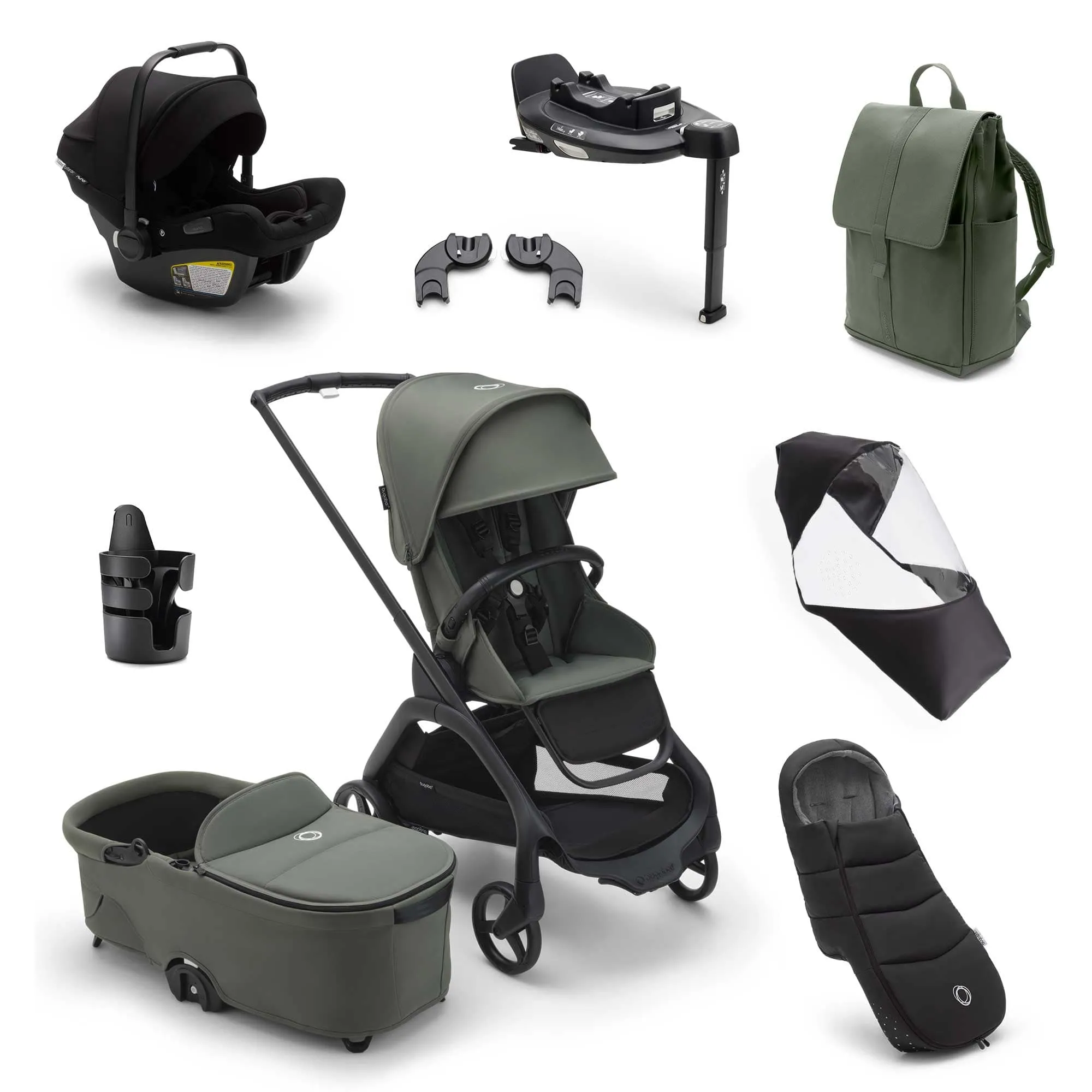 Bugaboo Dragonfly Ultimate Bundle - Black/Forest Green