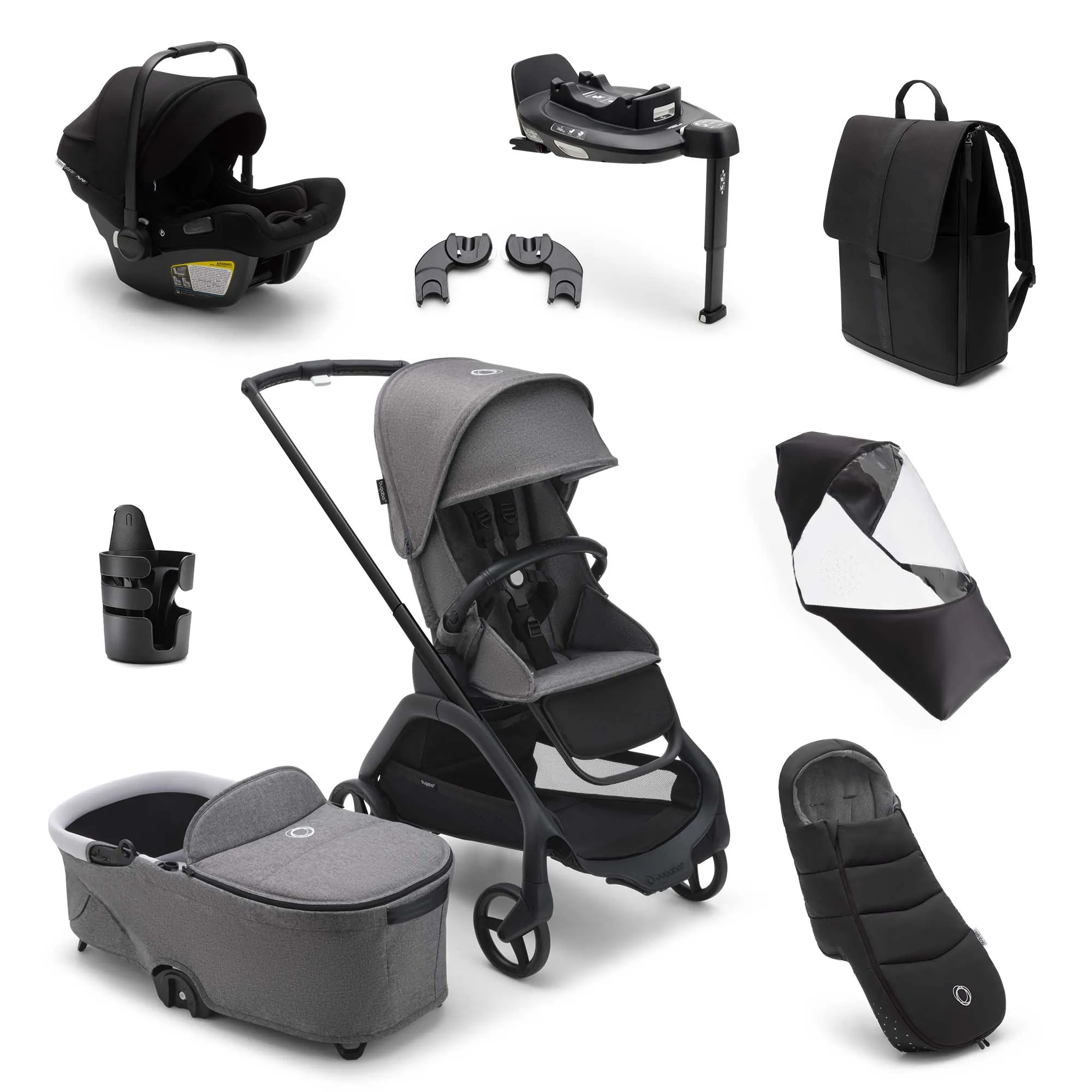 Bugaboo Dragonfly Ultimate Bundle - Graphite/Grey Melange