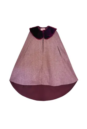 Buru  X Tori Mellott Deville Cape - Burgundy Herringbone