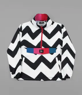 by Parra Vase Mountain Stripes Windbreaker Jacket - Black / White