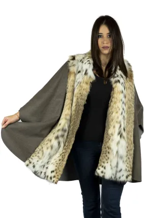 Cape in Loropiana Cashmere and Lynx