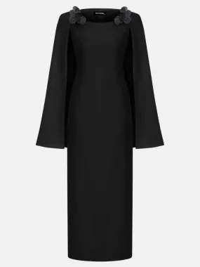 Cape Sleeve Maxi Dress