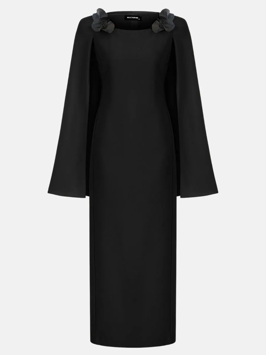 Cape Sleeve Maxi Dress