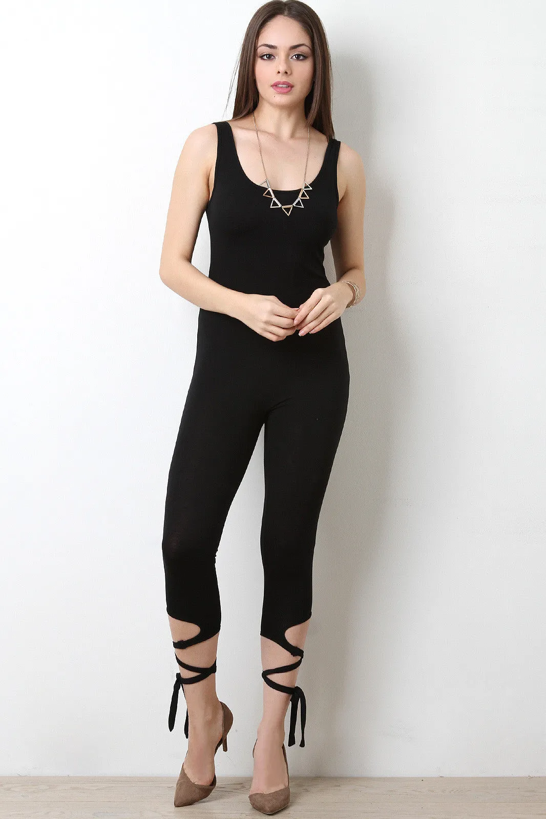 Capri Lace-Up Jumpsuit