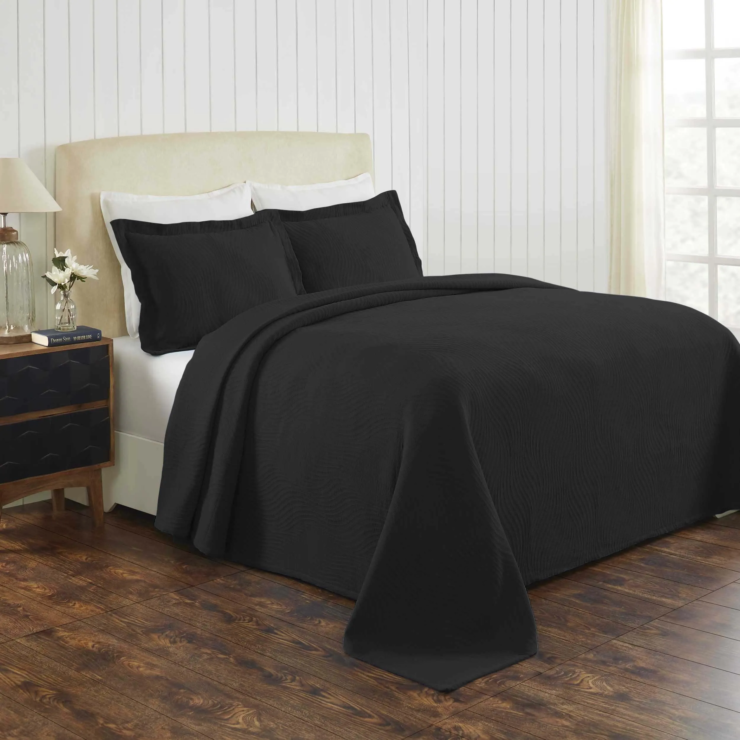 Cascade Cotton Jacquard Matelassé 3-Piece Bedspread Set