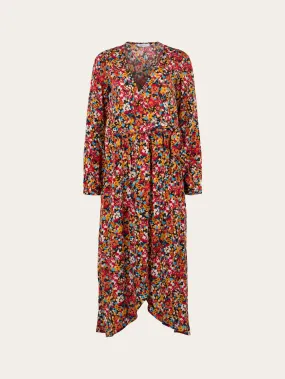 Colorful Lenzing™ EcoVero™ flower print wrap dress - Item Colour